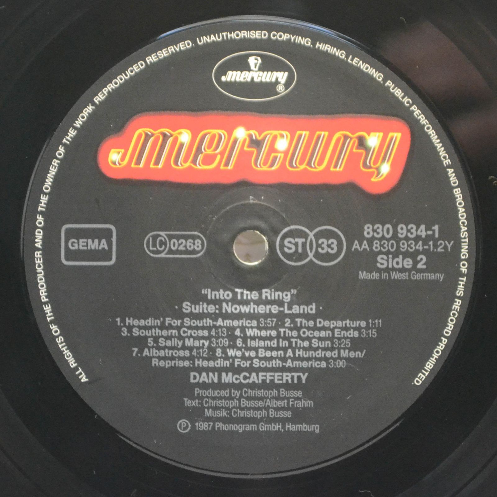 Dan McCafferty — Into The Ring (1-st, Germany), 1987