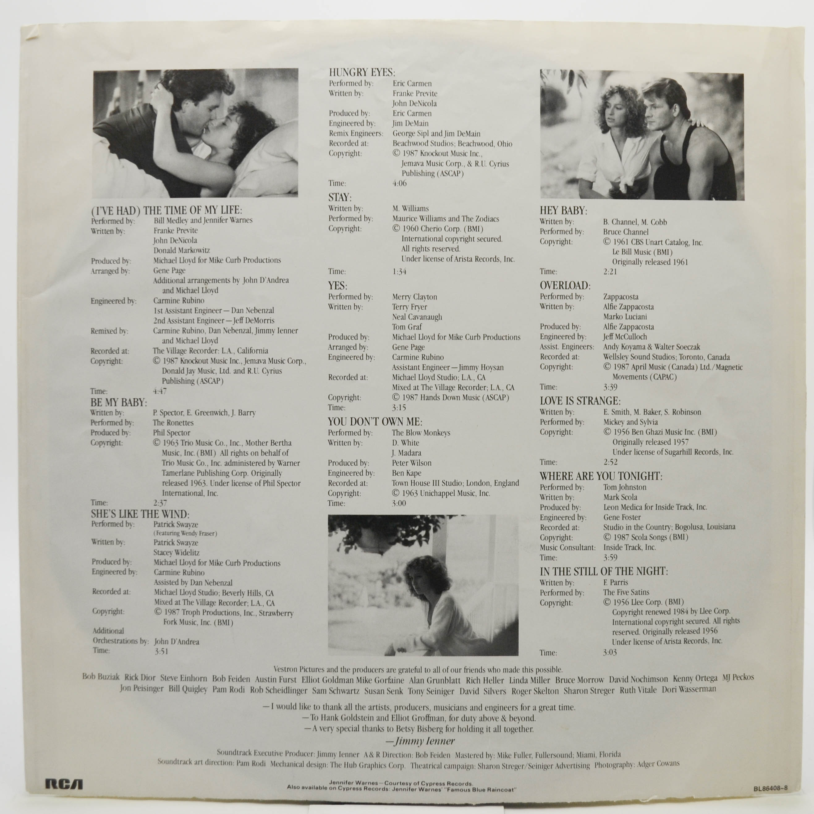 Various — Dirty Dancing (Original Soundtrack From The Vestron Motion Picture), 1987