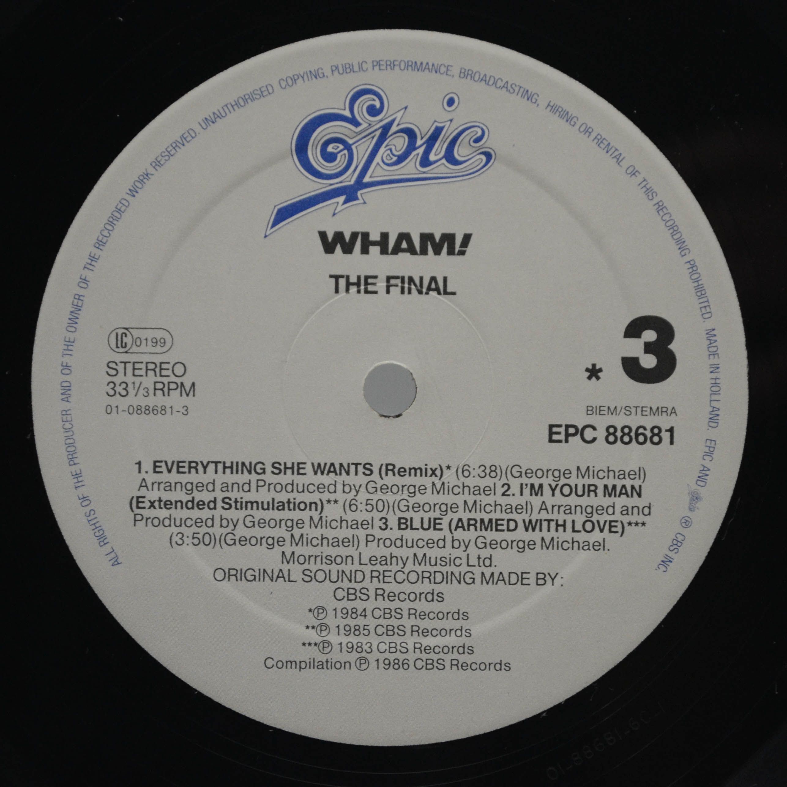 Wham! — The Final (2LP), 1986