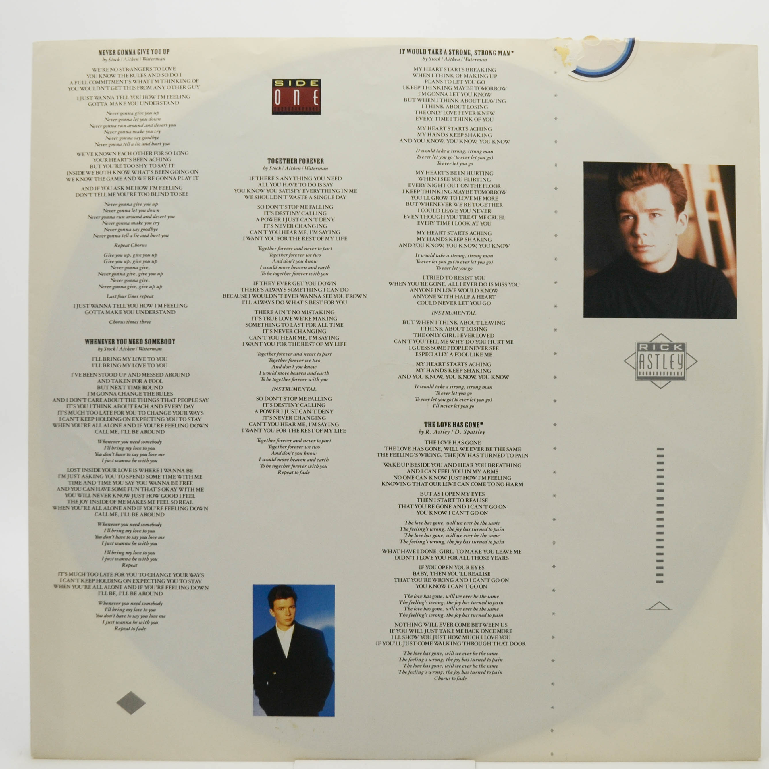 Rick Astley — Whenever You Need Somebody, 1987