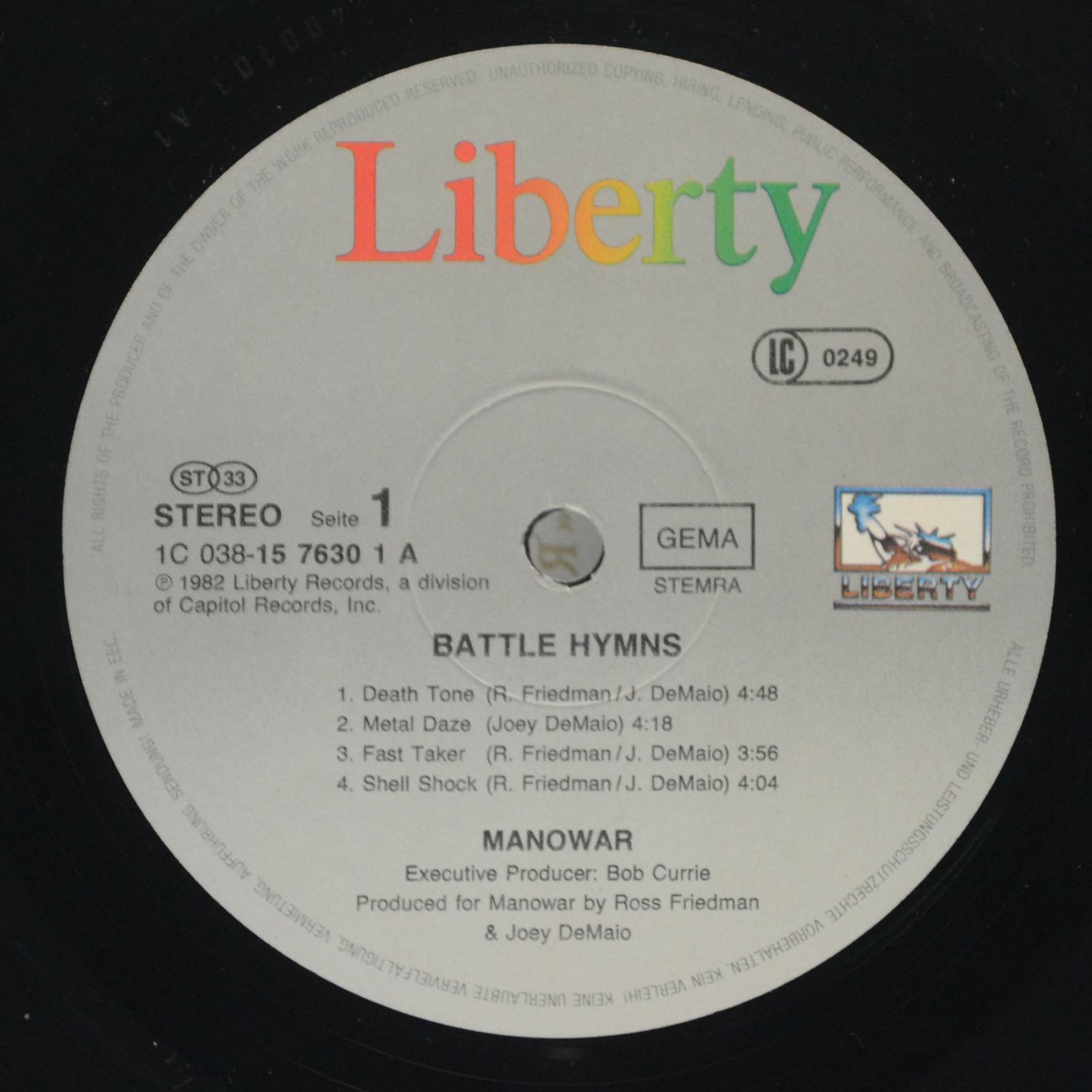 Manowar — Battle Hymns, 1982