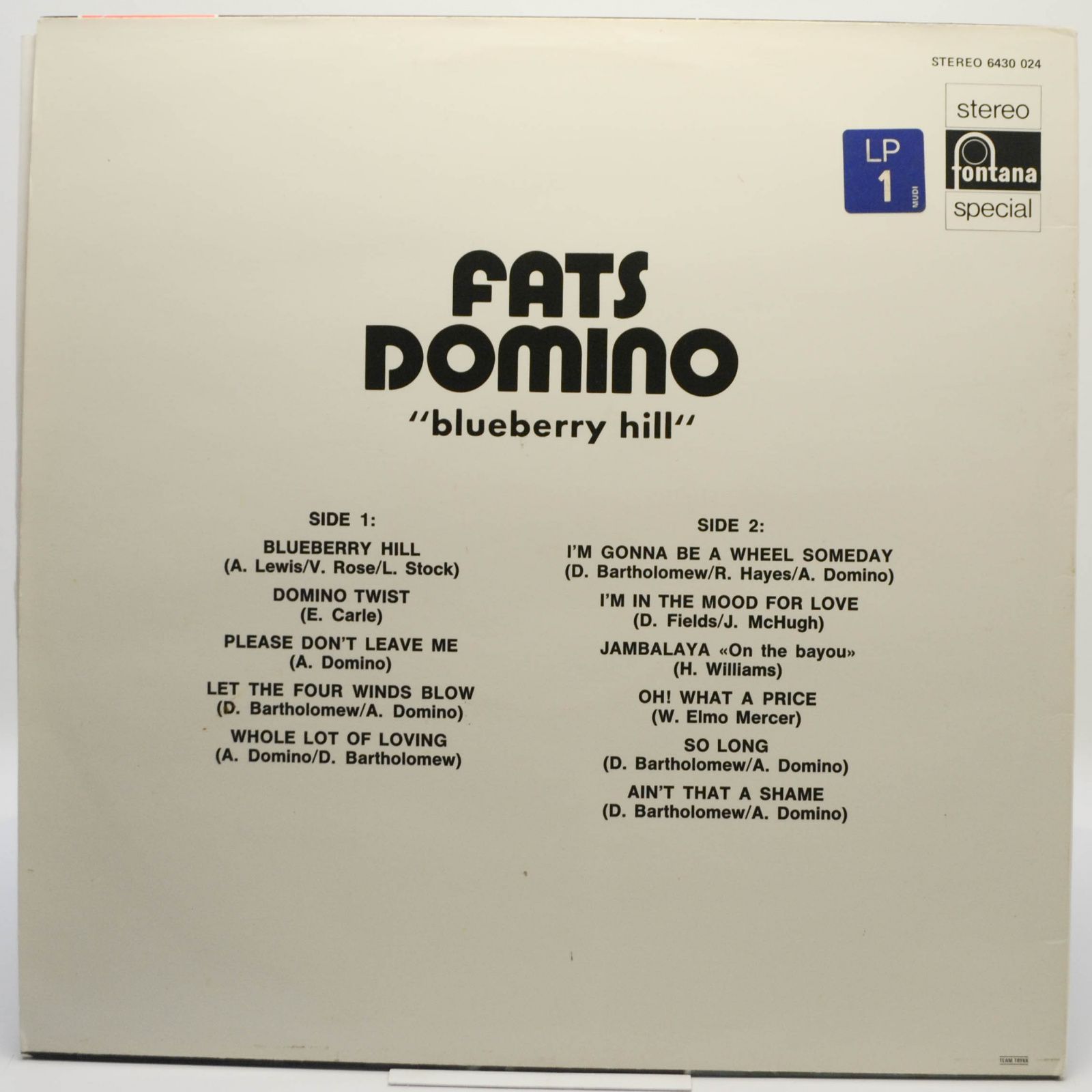Fats Domino — Blueberry Hill, 1972