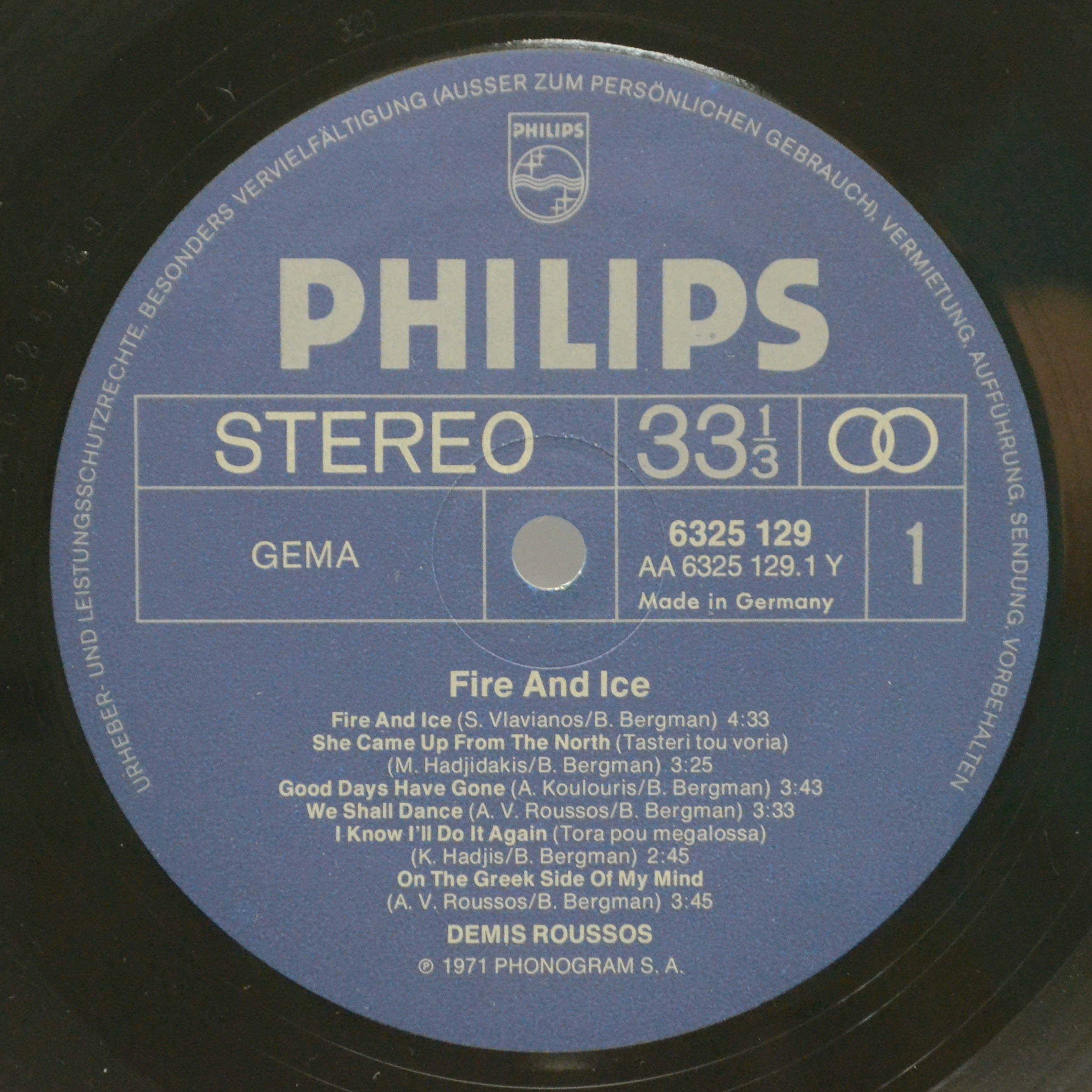 Demis Roussos — Fire And Ice, 1974