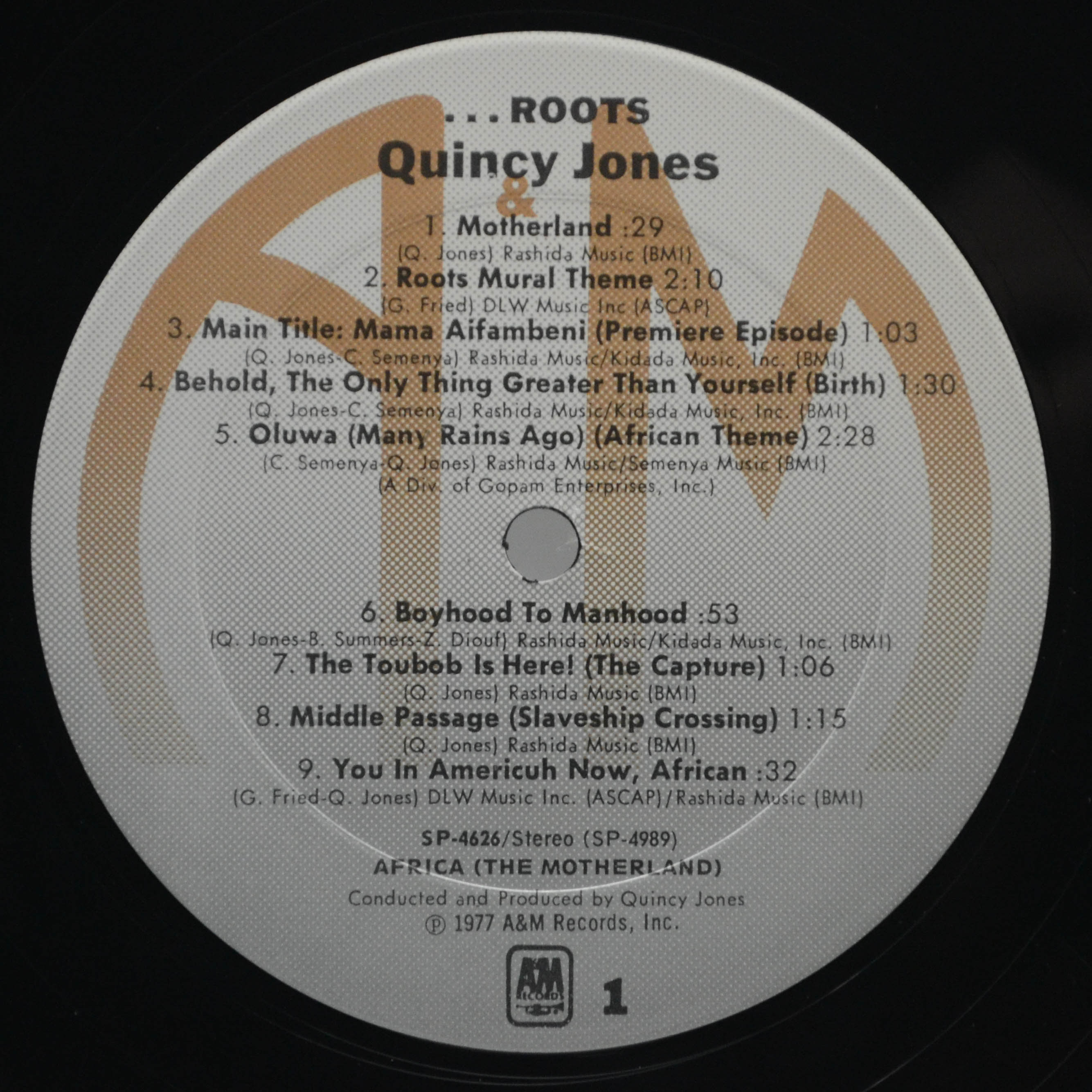 Виниловая пластинка Quincy Jones — Roots (The Saga Of An American Family) (1-st, USA, poster), 1977