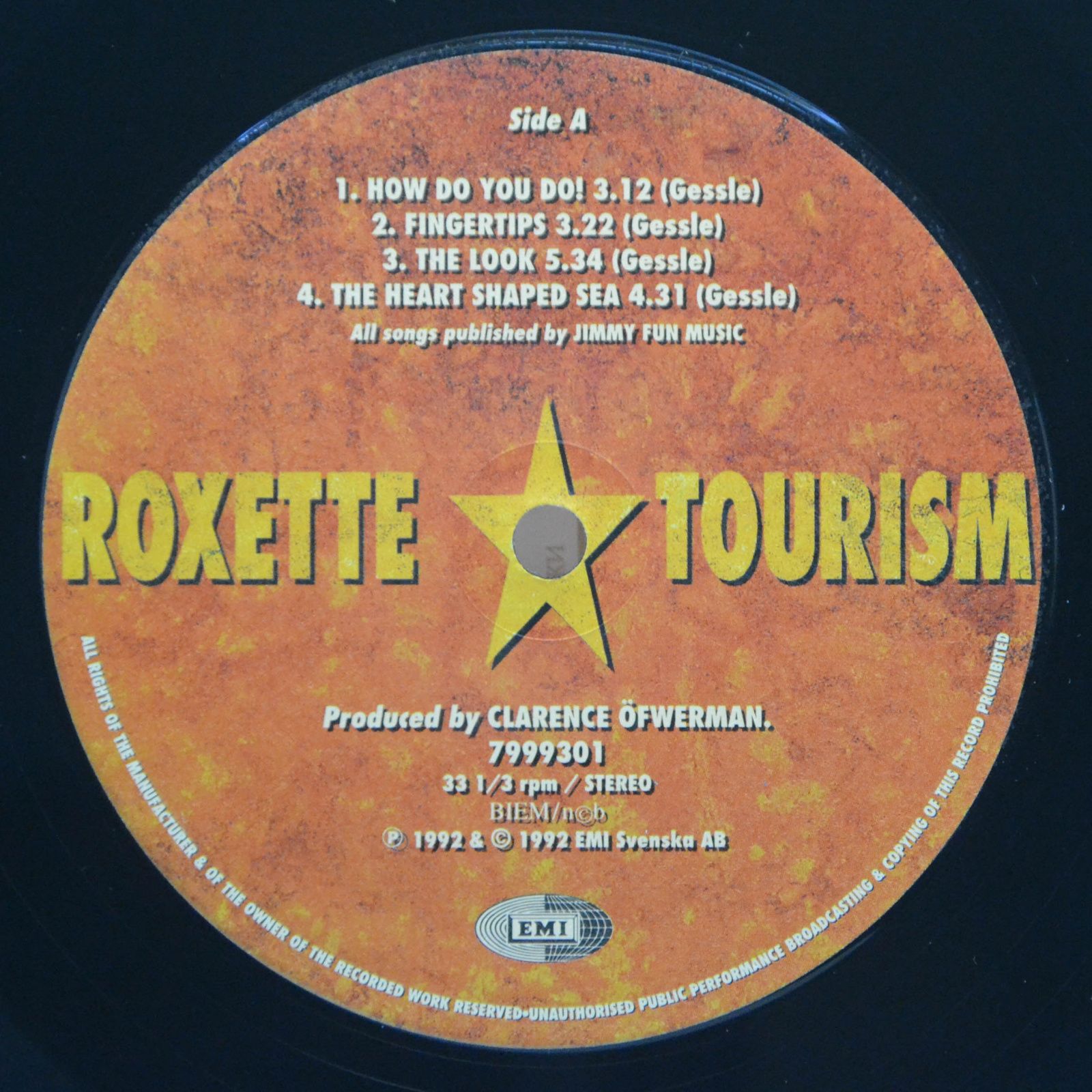 Roxette — Tourism (2LP), 1992