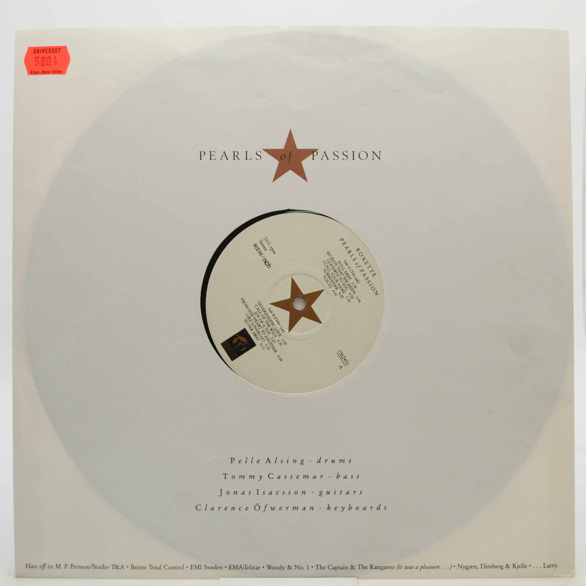 Виниловая пластинка Roxette — Pearls Of Passion (1-st, Sweden), 1986