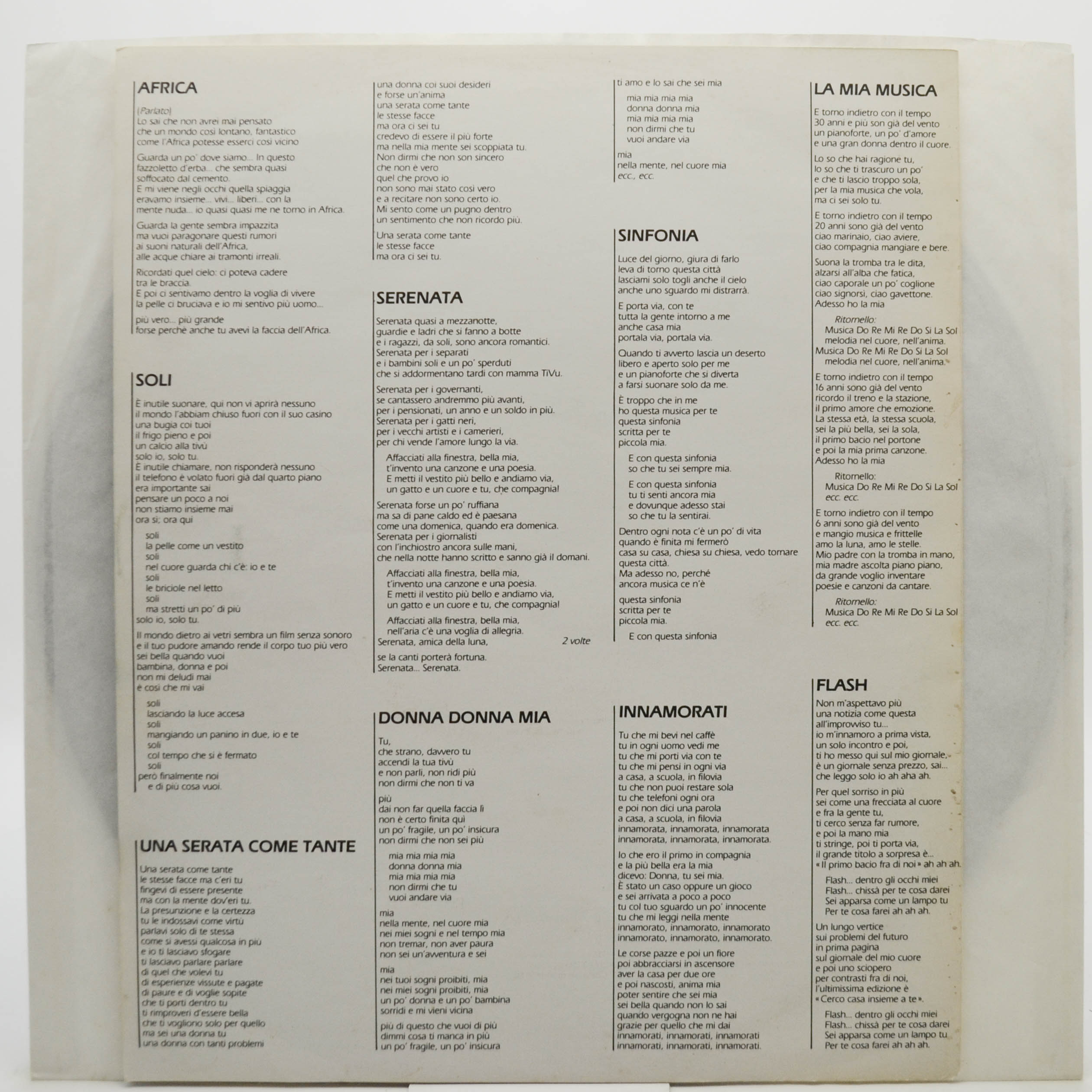 Toto Cutugno — Le Più Belle Canzoni Di Toto Cutugno (1-st, Italy, poster), 1986