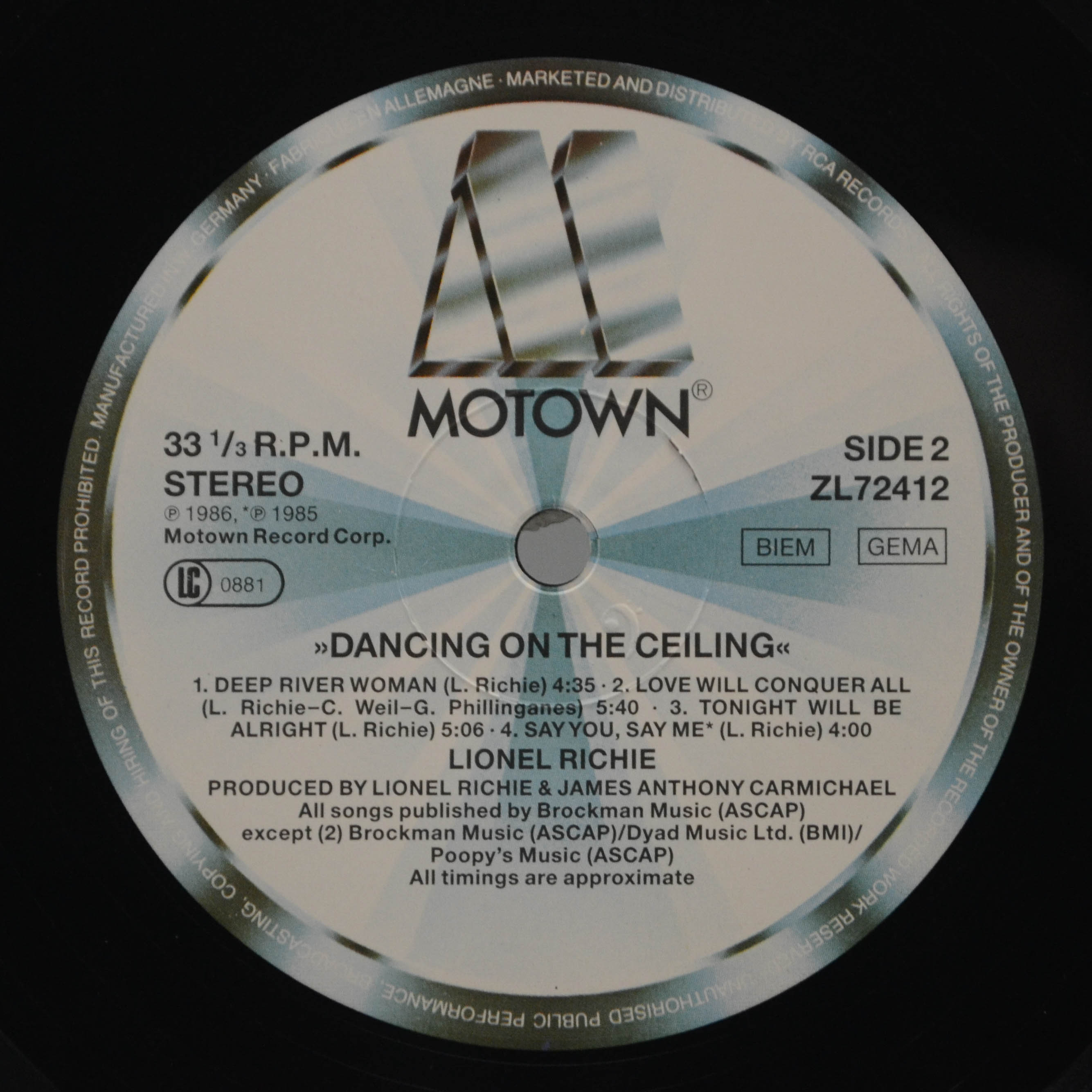 Lionel Richie — Dancing On The Ceiling, 1986