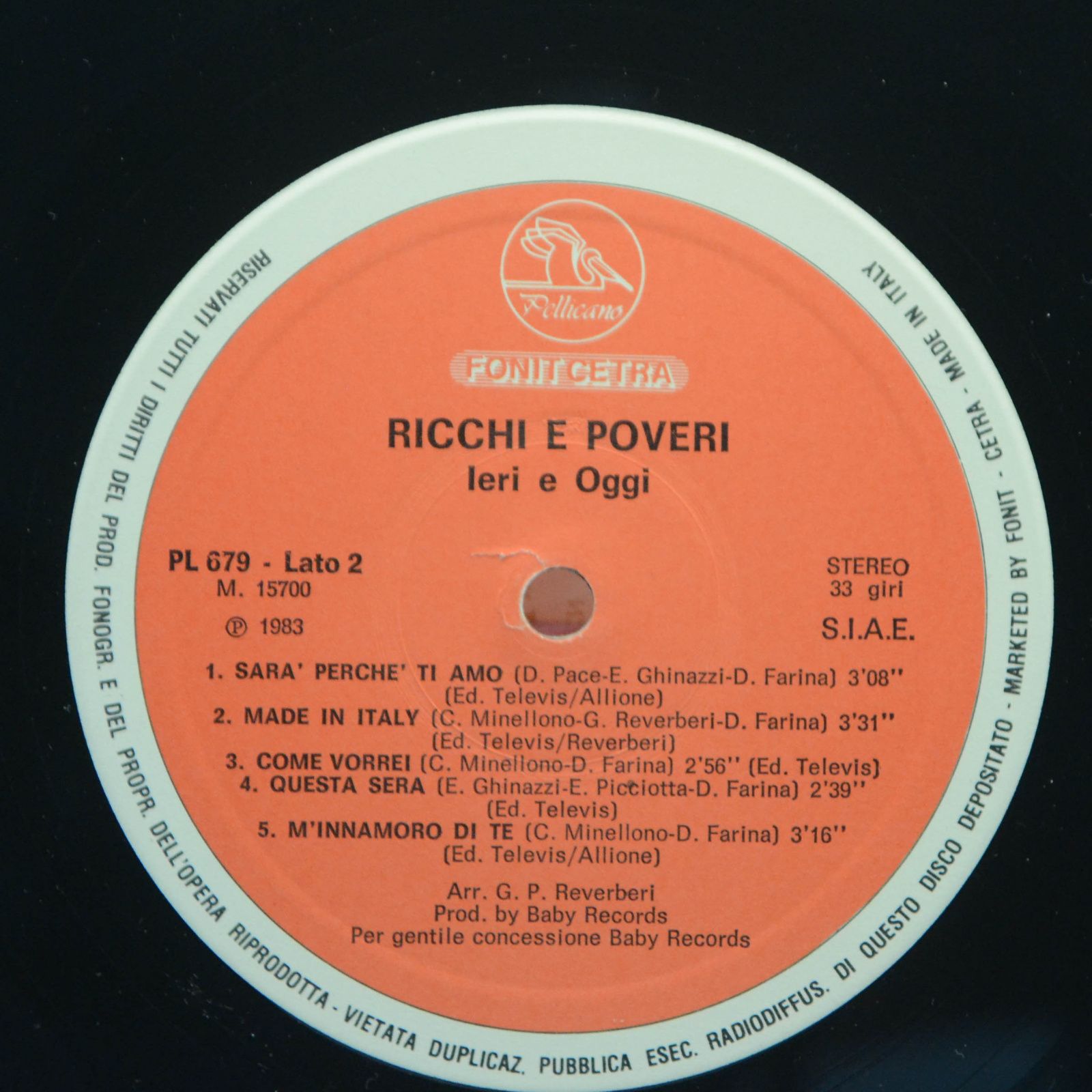 Ricchi E Poveri — Ieri E Oggi (Italy), 1983