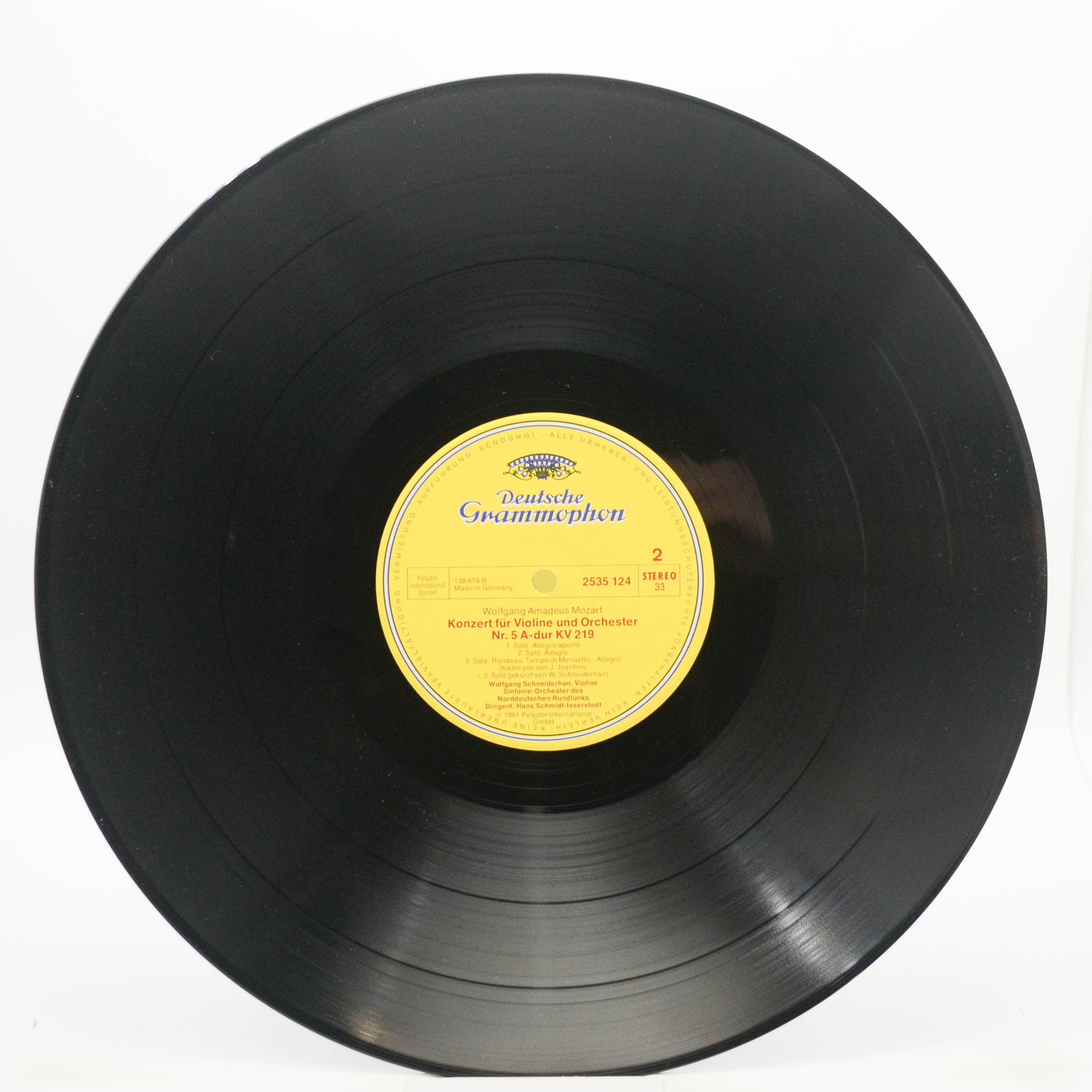 Mozart - Wolfgang Schneiderhan / Berliner Philharmoniker, Symphonie-Orchester Des NDR, Hans Schmidt-Isserstedt — Violinkonzerte Nr. 4 Und Nr. 5, 1976