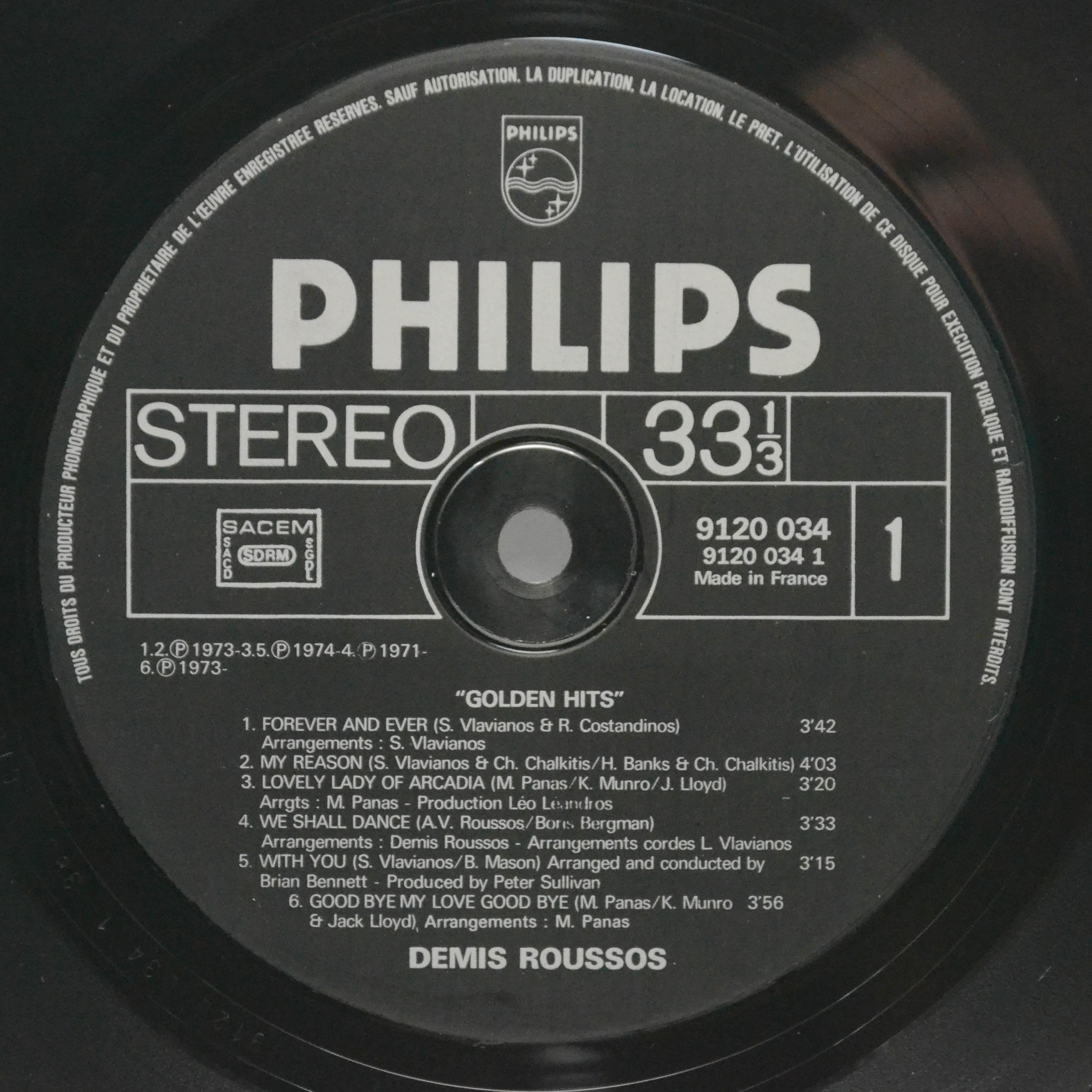 Demis Roussos — Golden Hits (France), 1975