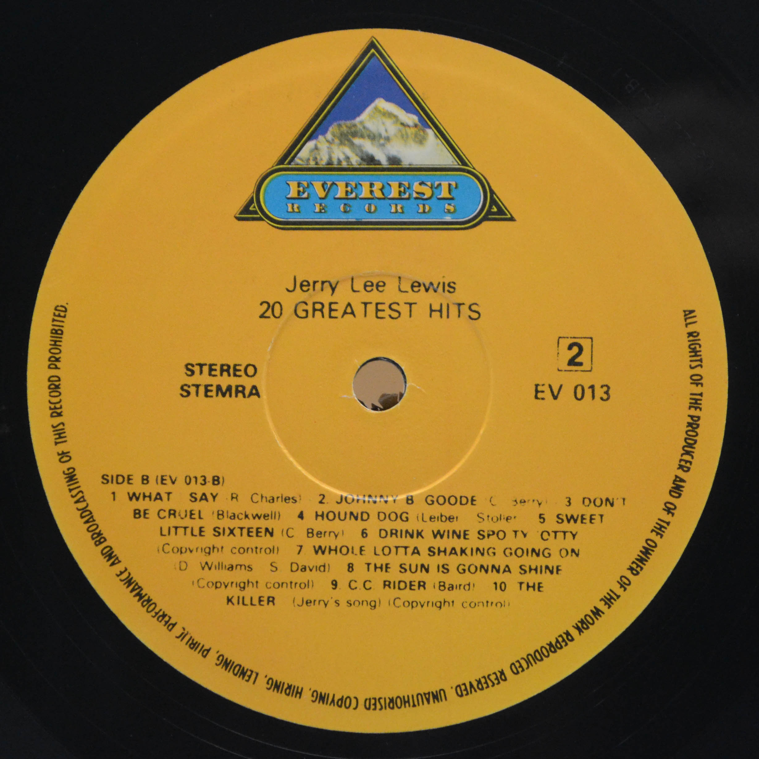 Виниловая пластинка Jerry Lee Lewis — 20 Greatest Hits, 1982