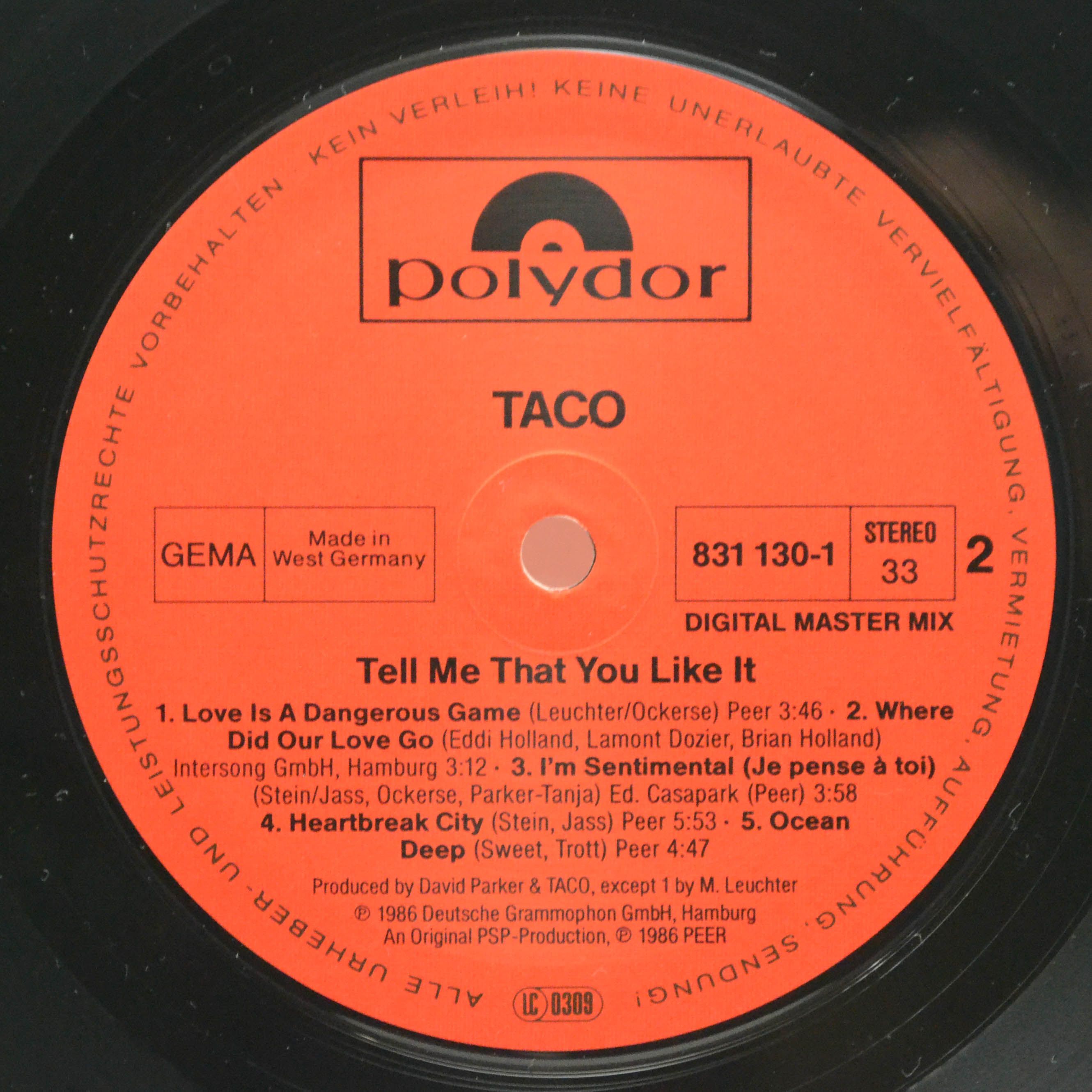 Taco — Tell Me That You Like It, 1986
