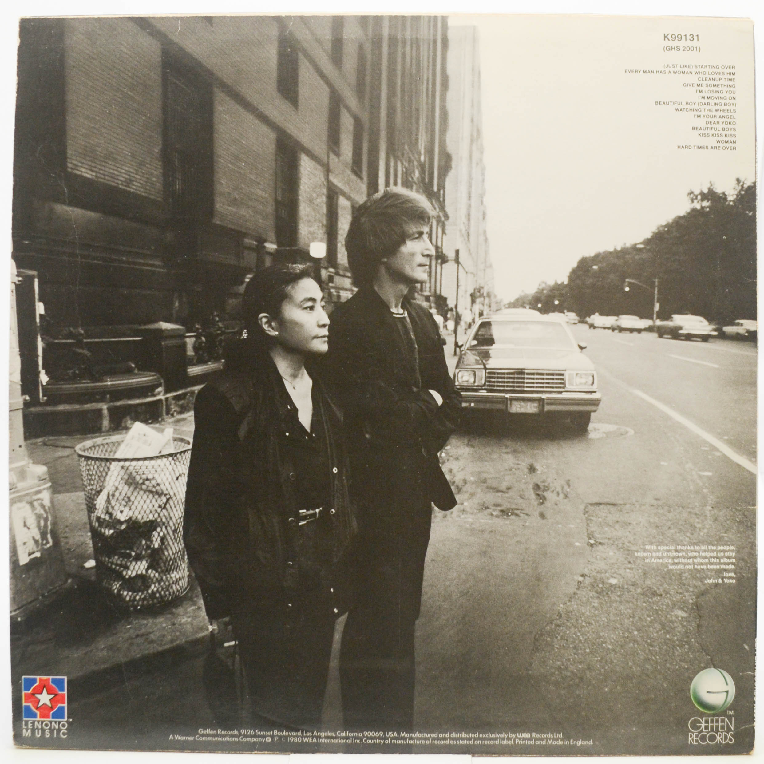 Виниловая пластинка John Lennon & Yoko Ono — Double Fantasy (UK), 1980