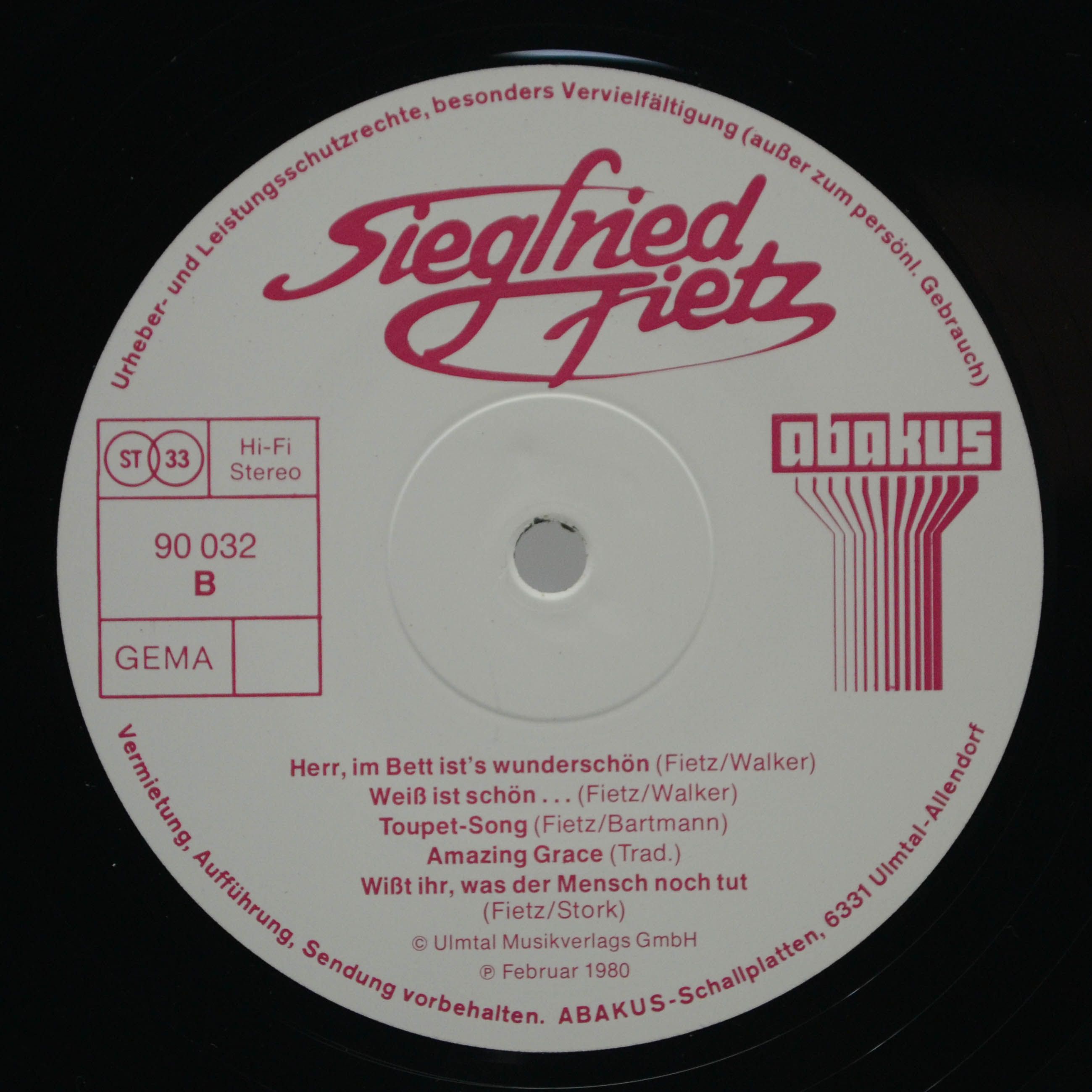 Виниловая пластинка Siegfried Fietz — In Concert (2LP), 1980