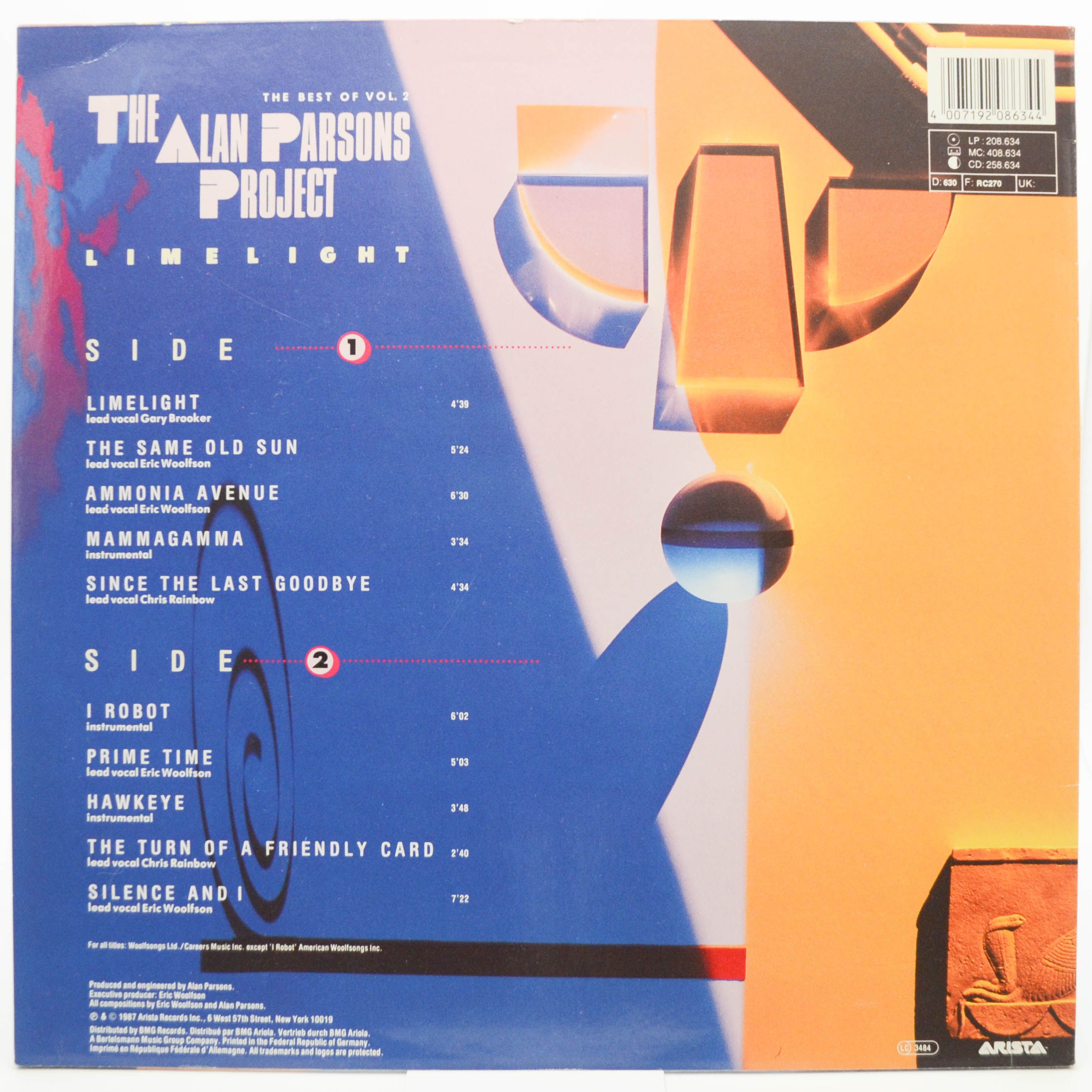Alan Parsons Project — Limelight - The Best Of Vol.2, 1987