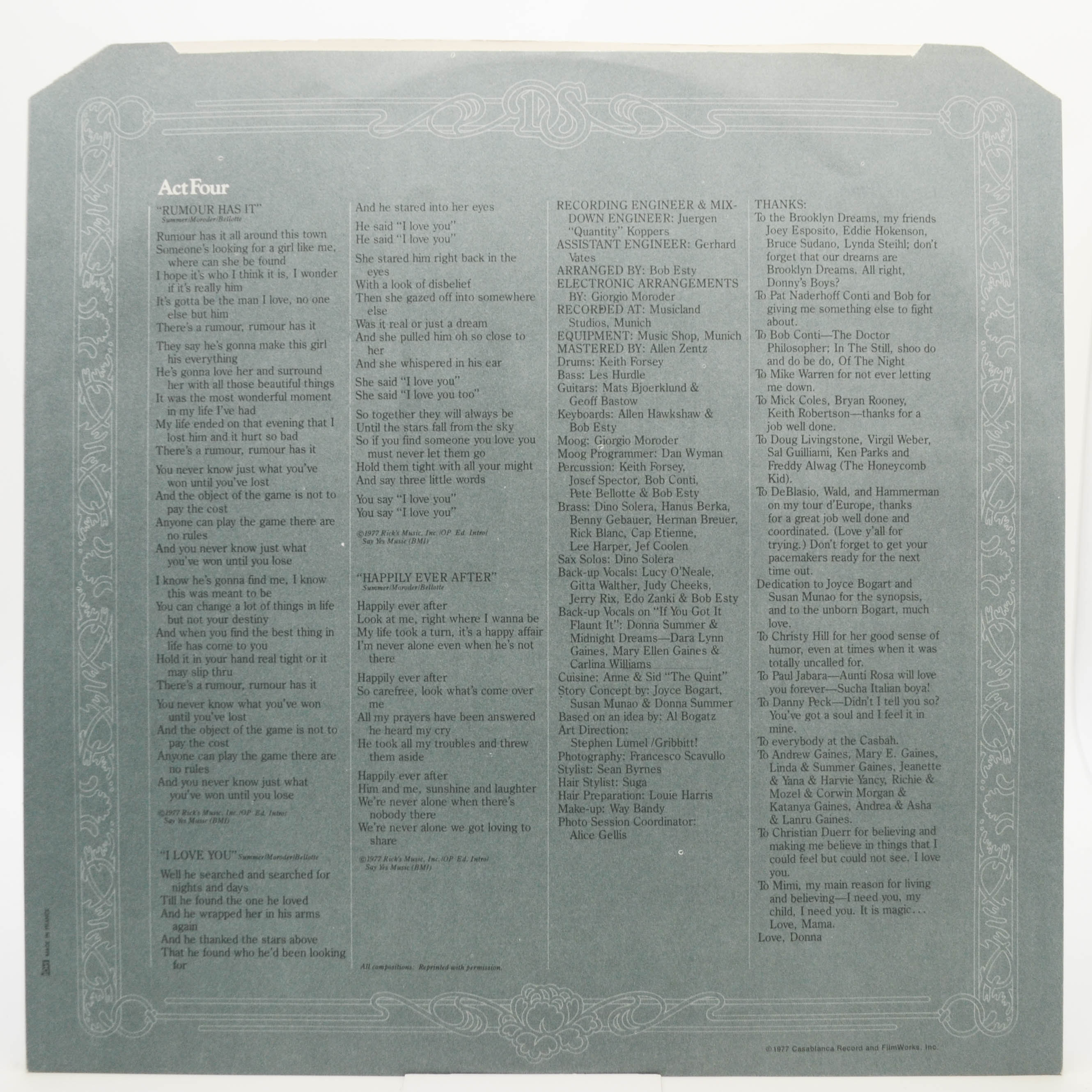 Donna Summer — Once Upon A Time... (2LP), 1977