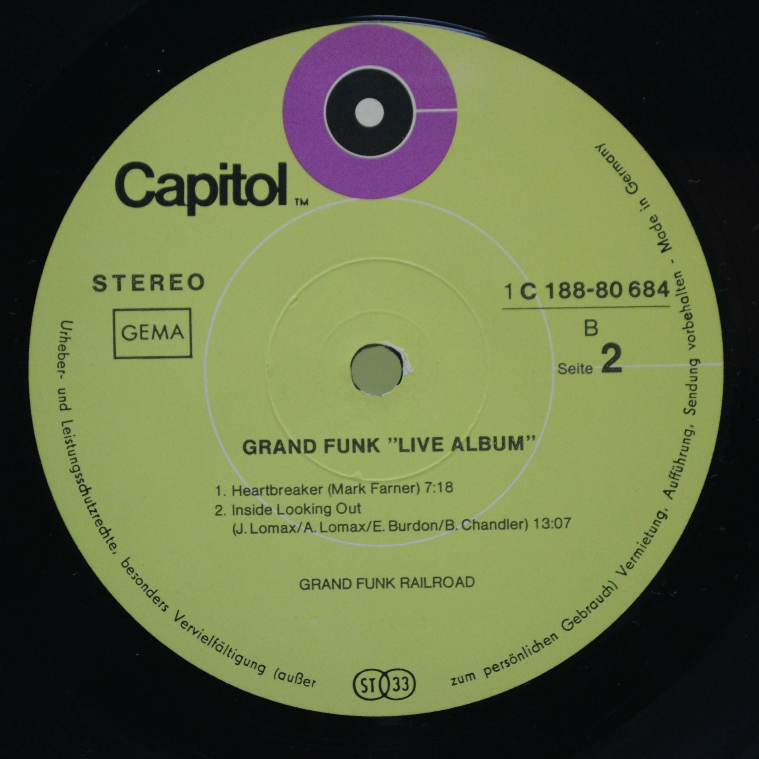 Grand Funk — Live Album (2LP), 1970