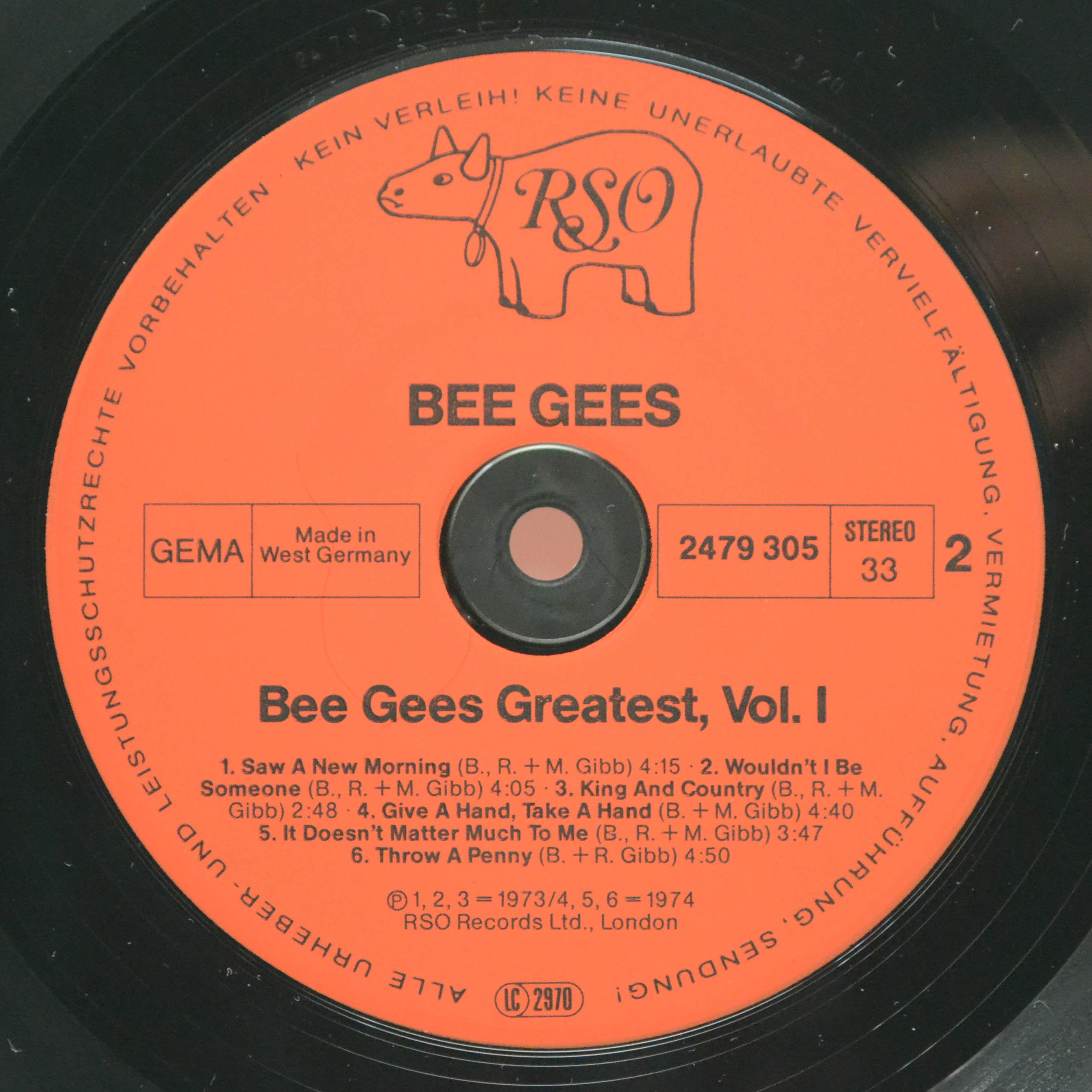 Bee Gees — Bee Gees Greatest, Volume 1 - 1967-1974 (2LP), 1982