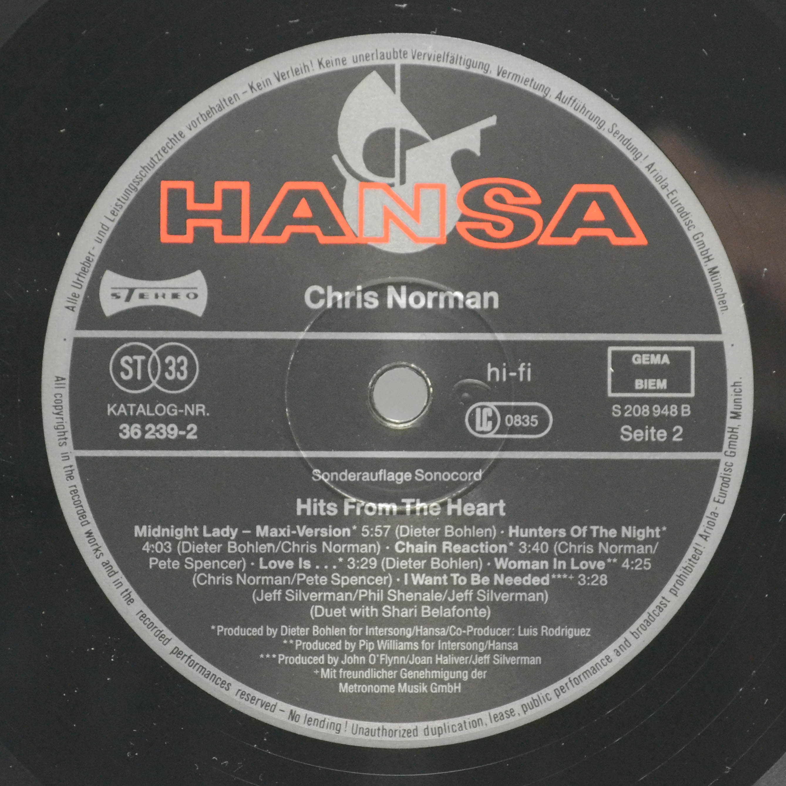 Chris Norman — Hits From The Heart, 1988