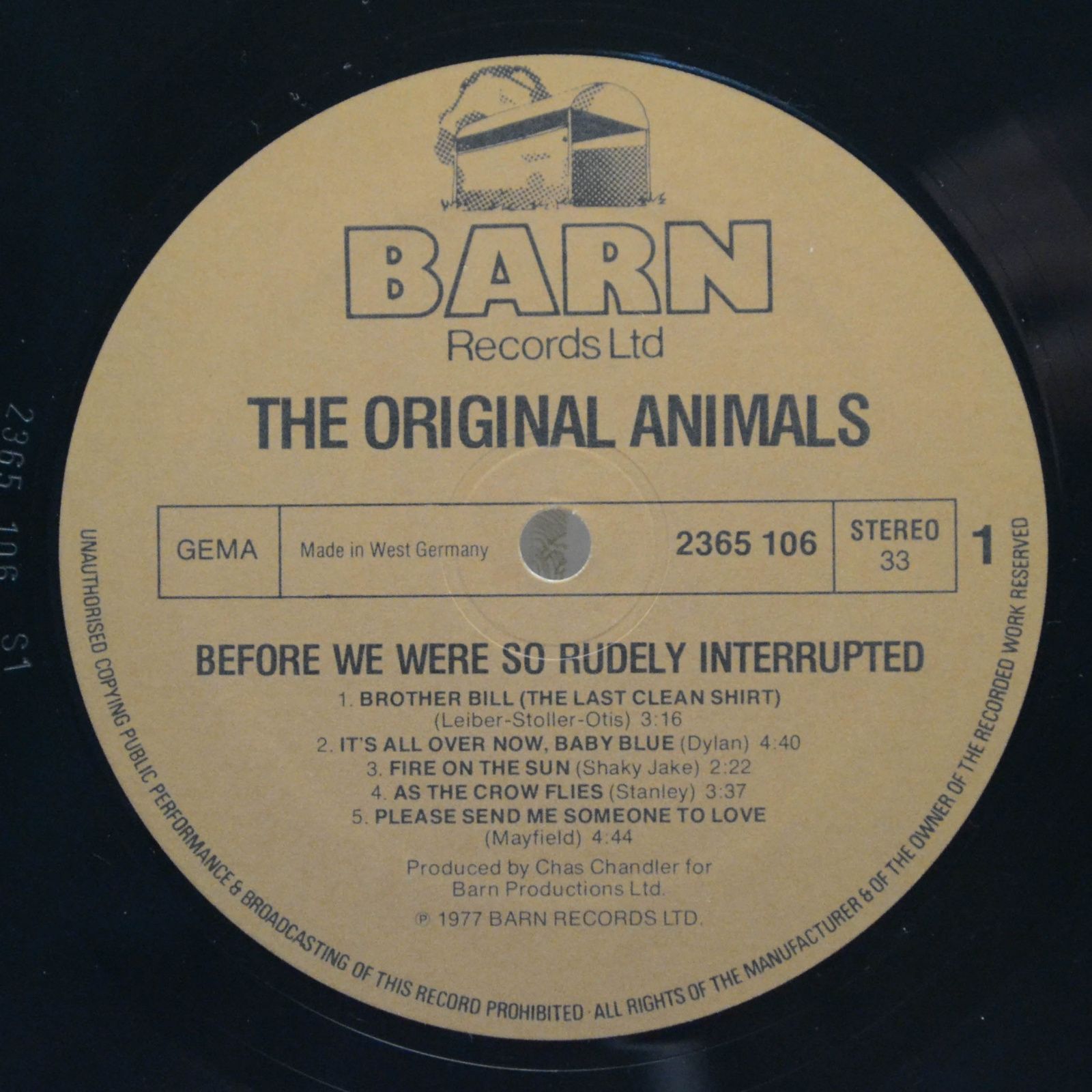 Original Animals — Before We Were So Rudely Interrupted, 1977