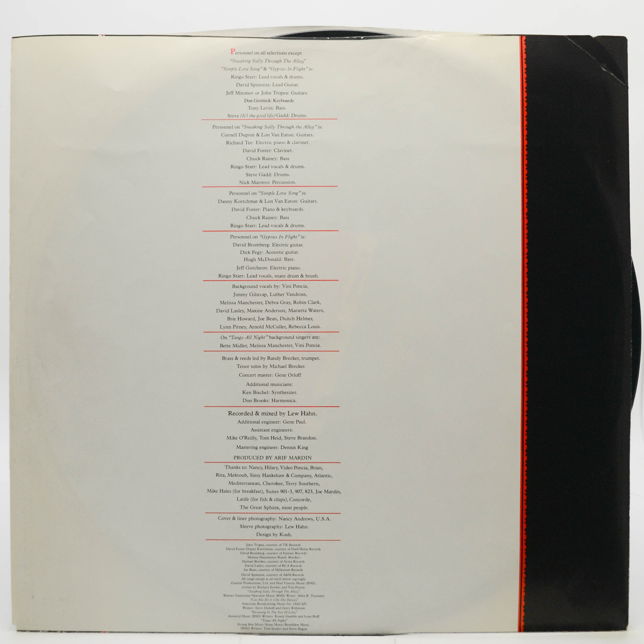 Ringo Starr — Ringo The 4th (USA), 1977