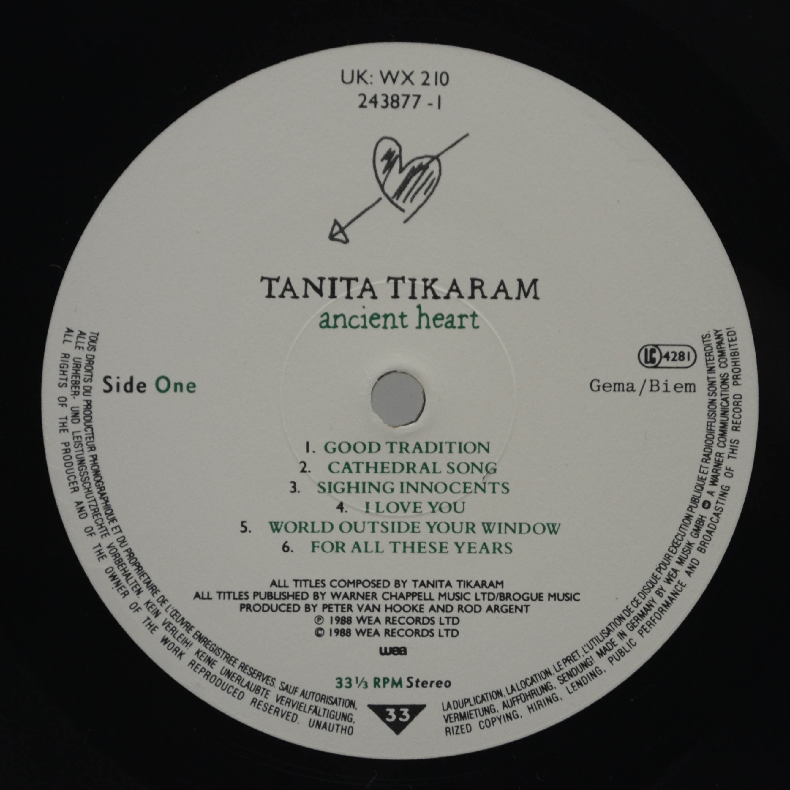Tanita Tikaram — Ancient Heart, 1988