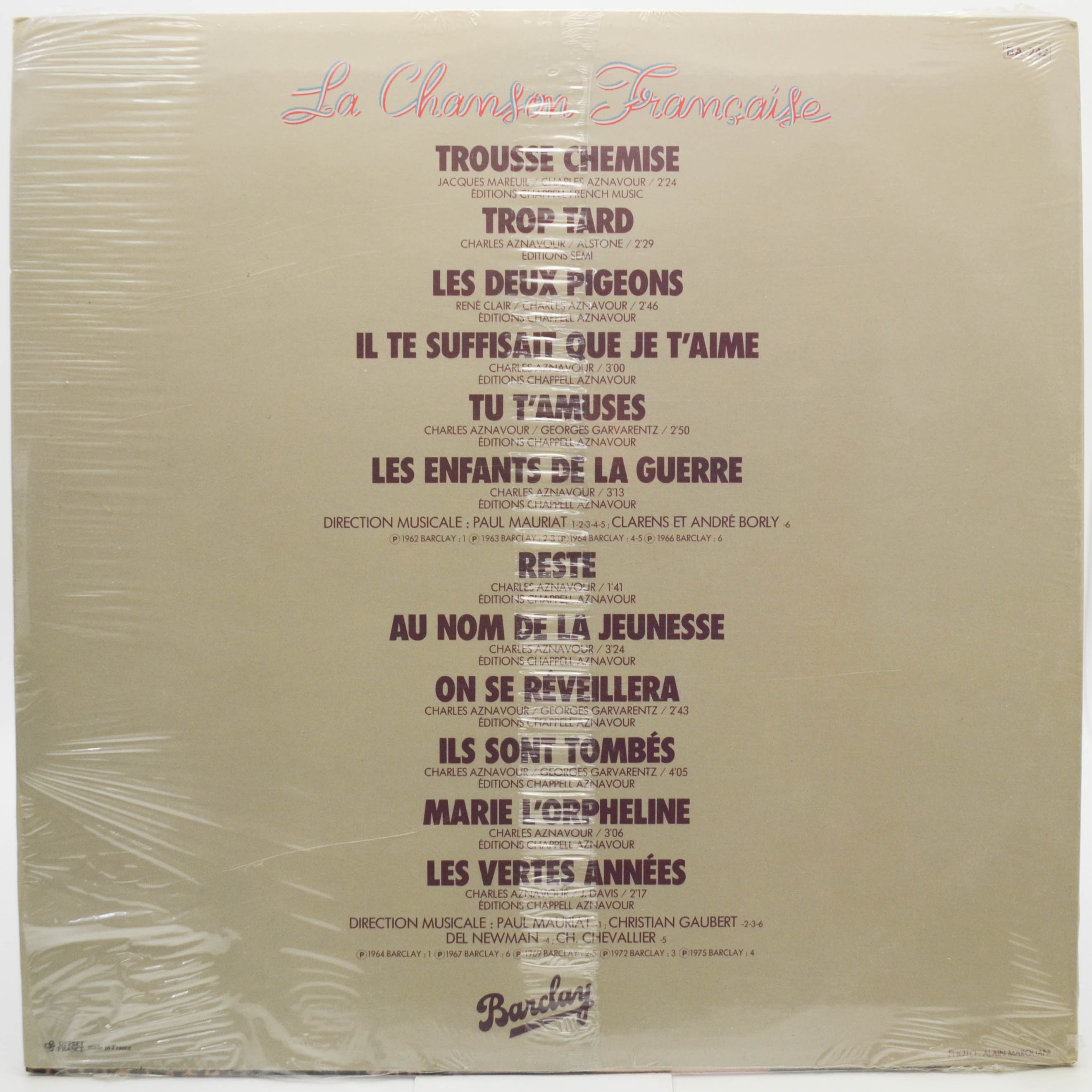Charles Aznavour — La Chanson Française (France), 1980