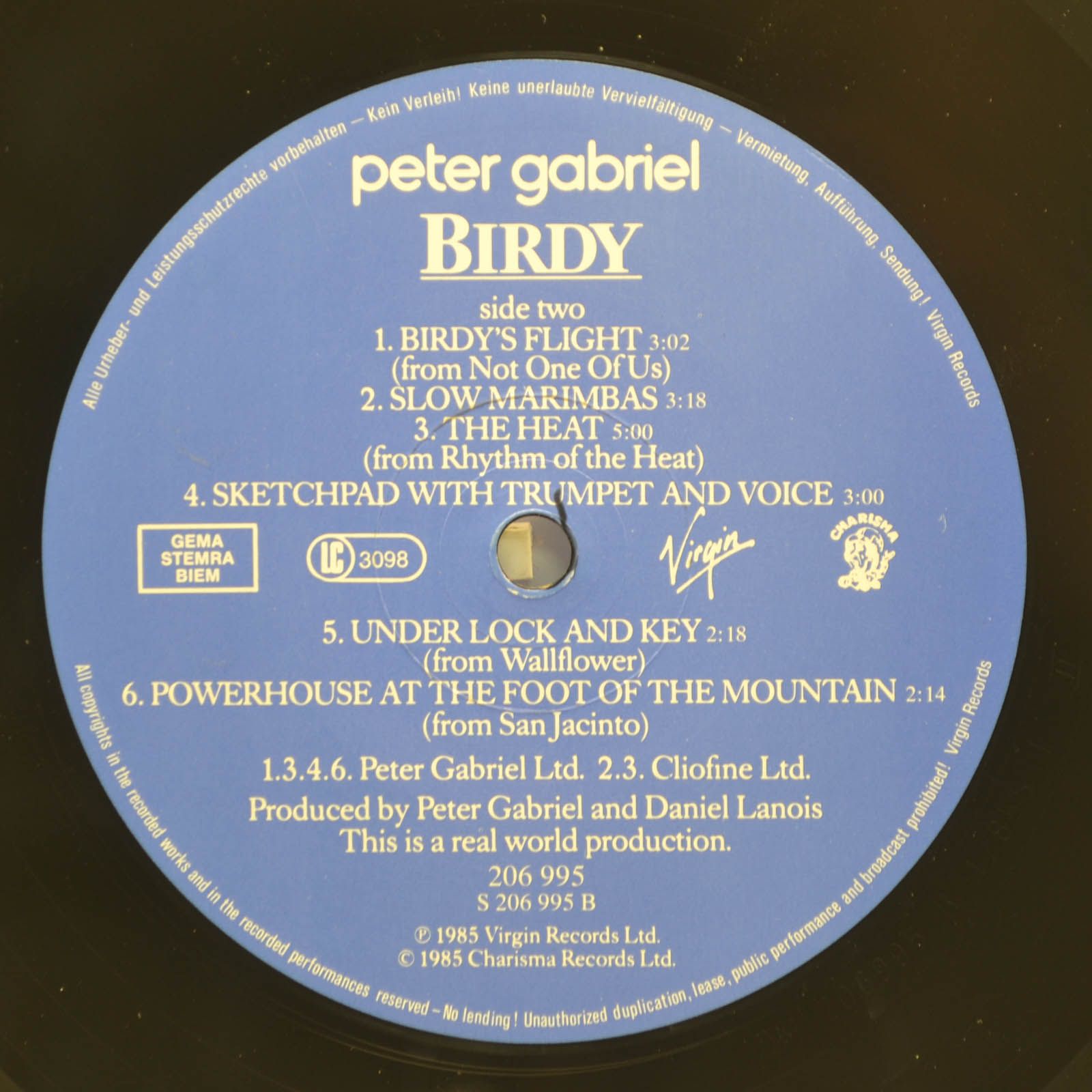 Peter Gabriel — Birdy · Music From The Film, 1985