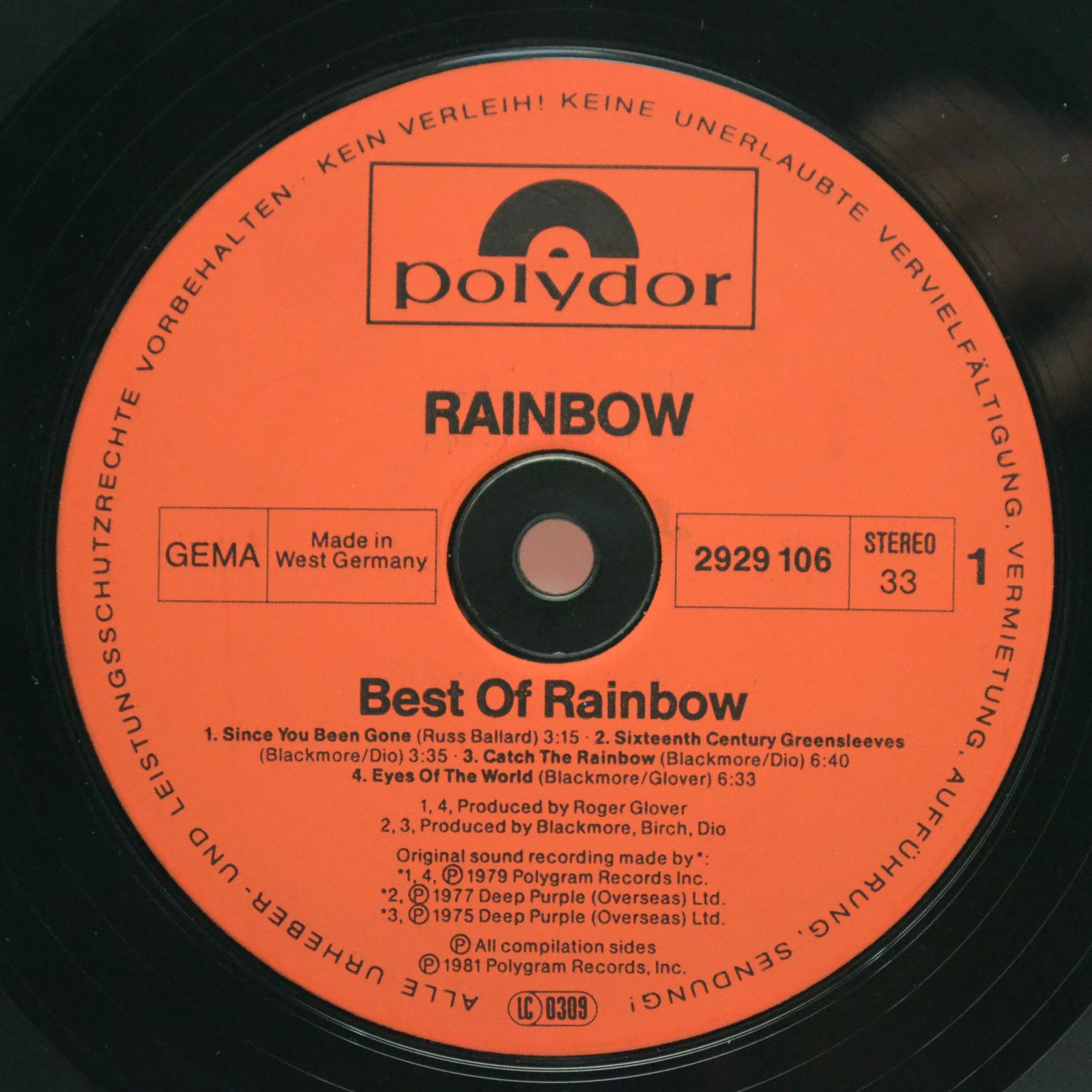 Rainbow — The Best Of Rainbow (2LP), 1981