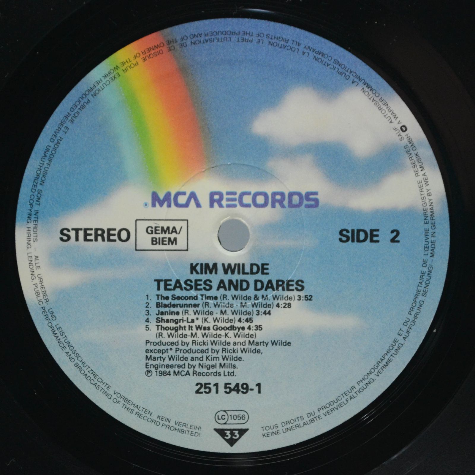 Kim Wilde — Teases & Dares, 1984