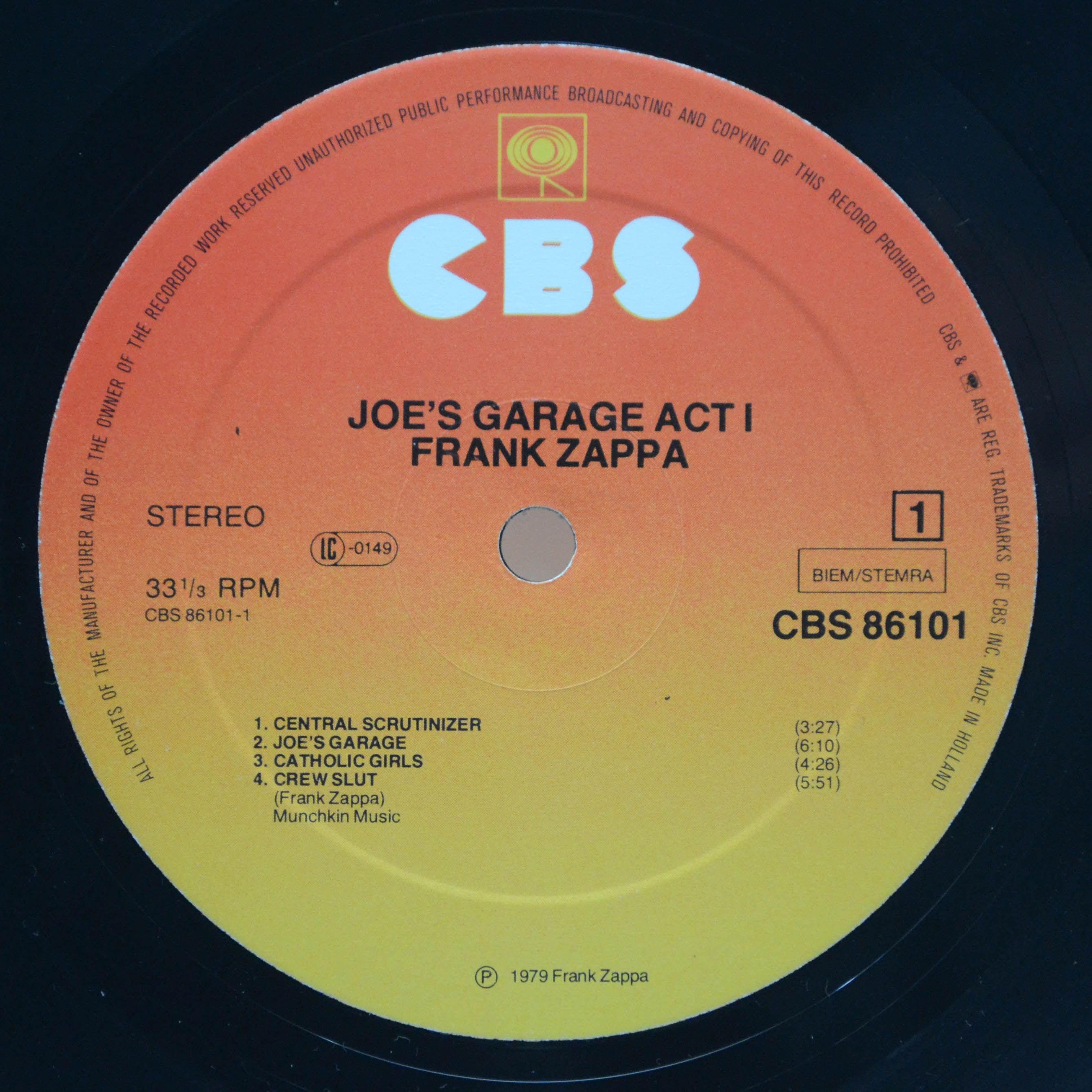 Frank Zappa — Joe's Garage Act I, 1979
