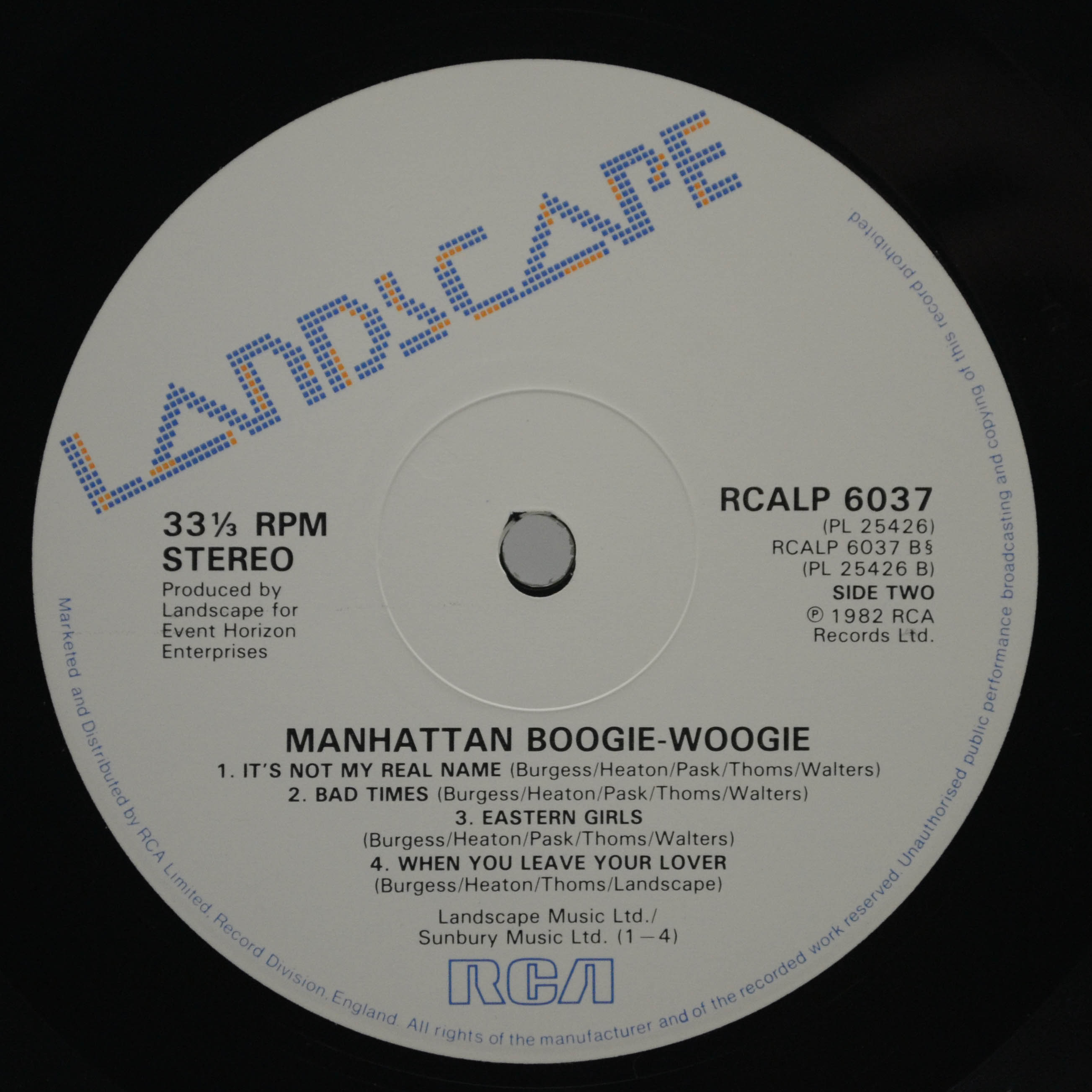 Виниловая пластинка Landscape — Manhattan Boogie-Woogie (1-st, UK), 1982