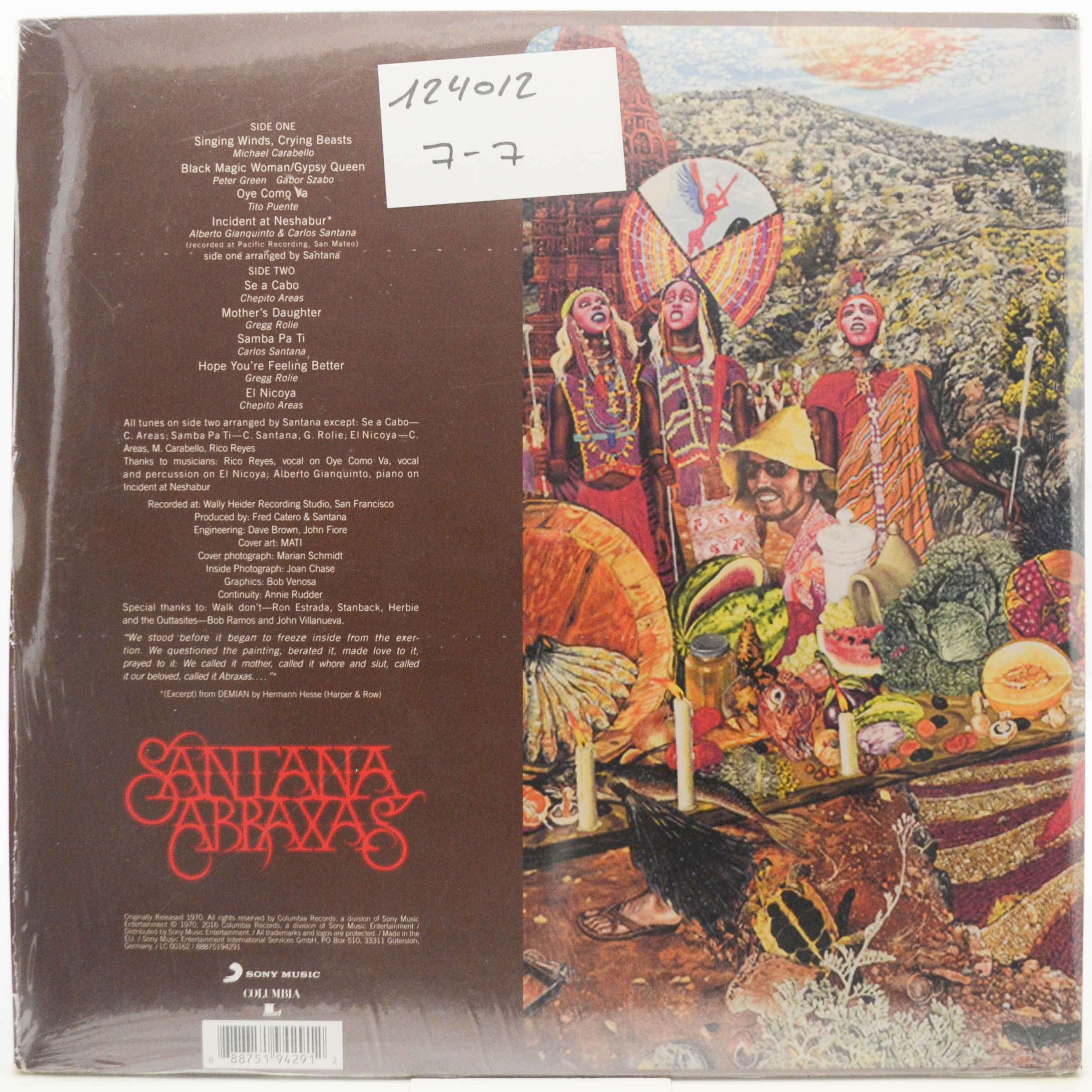 Виниловая пластинка Santana — Abraxas, 1970