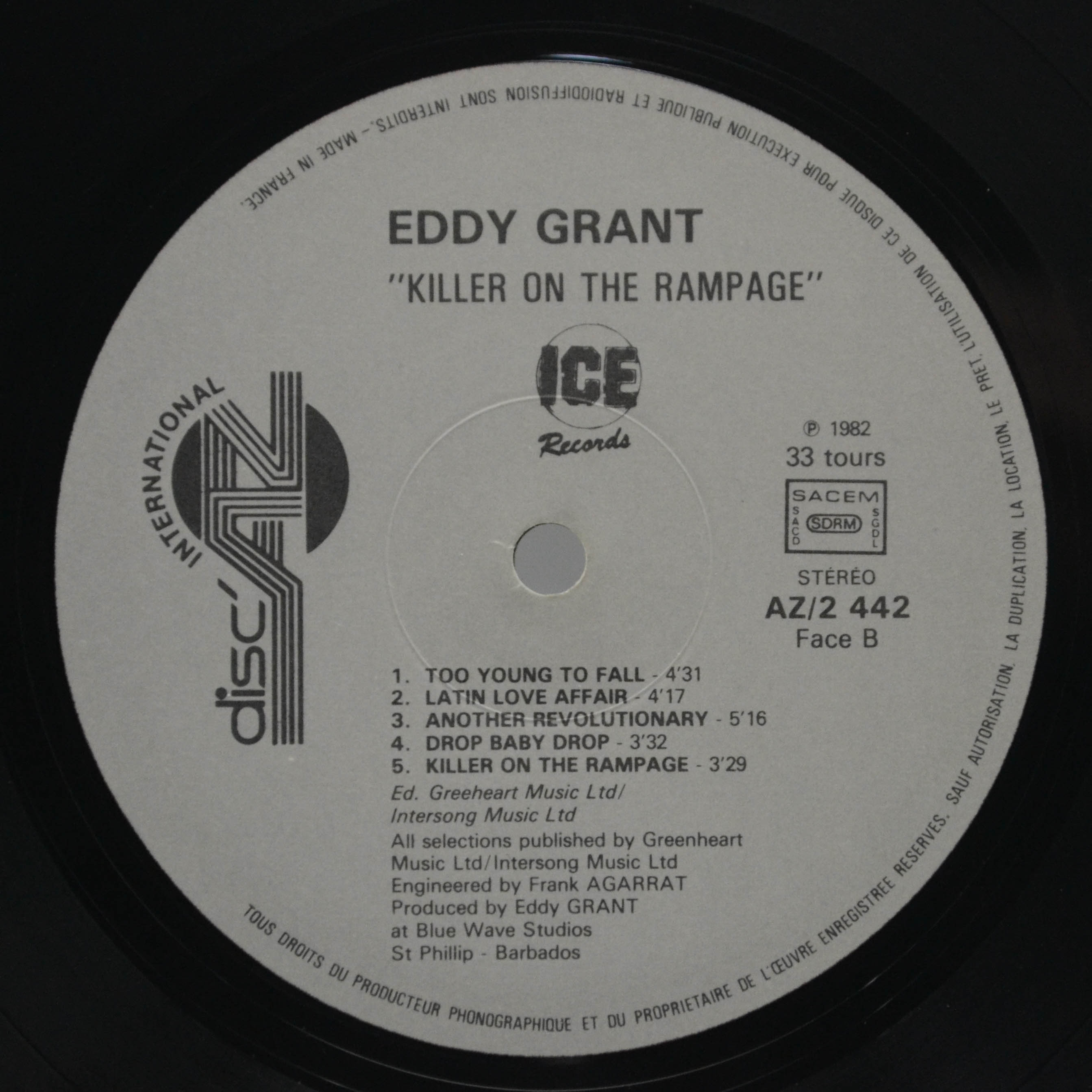Eddy Grant — Killer On The Rampage, 1982