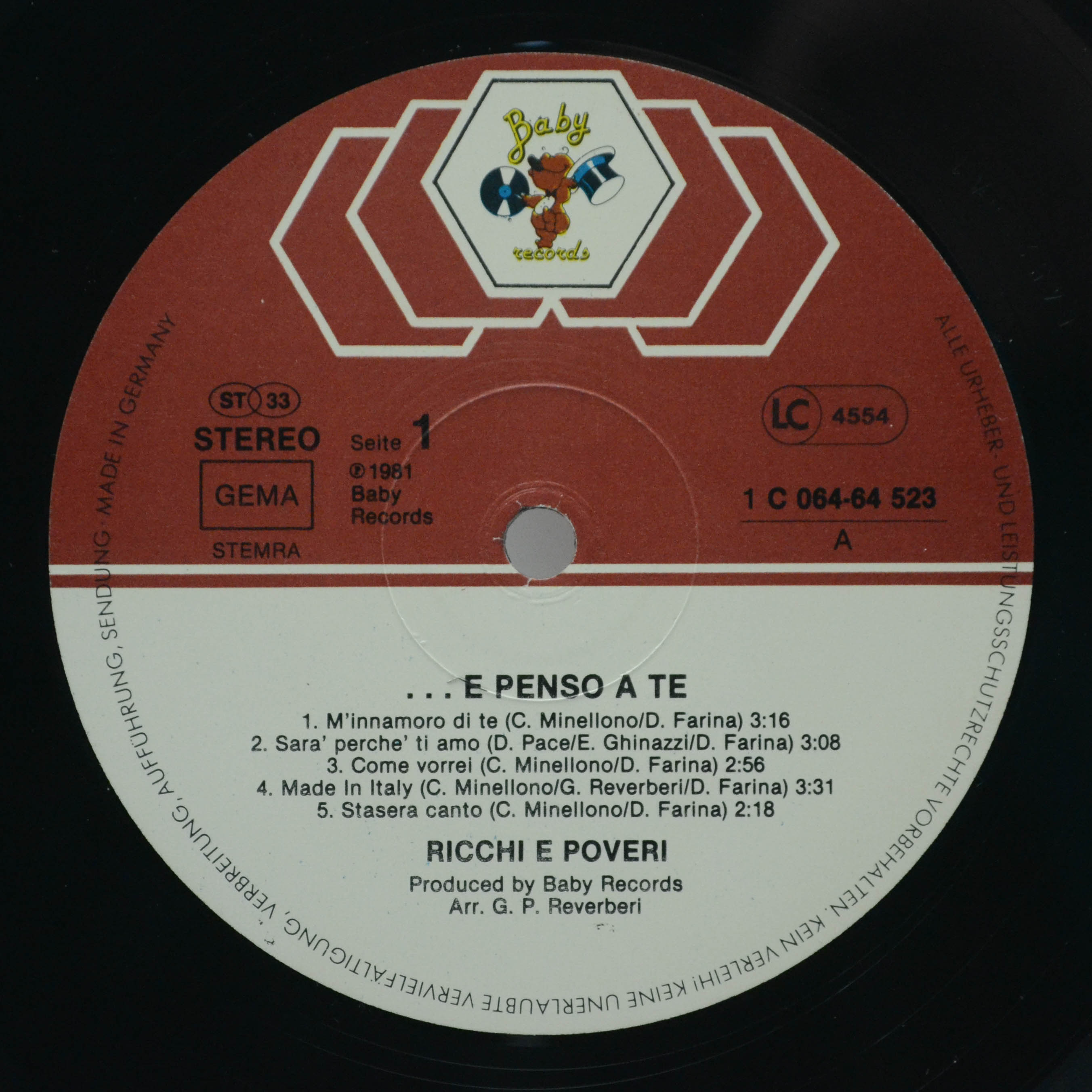 Ricchi E Poveri — ...E Penso A Te, 1981