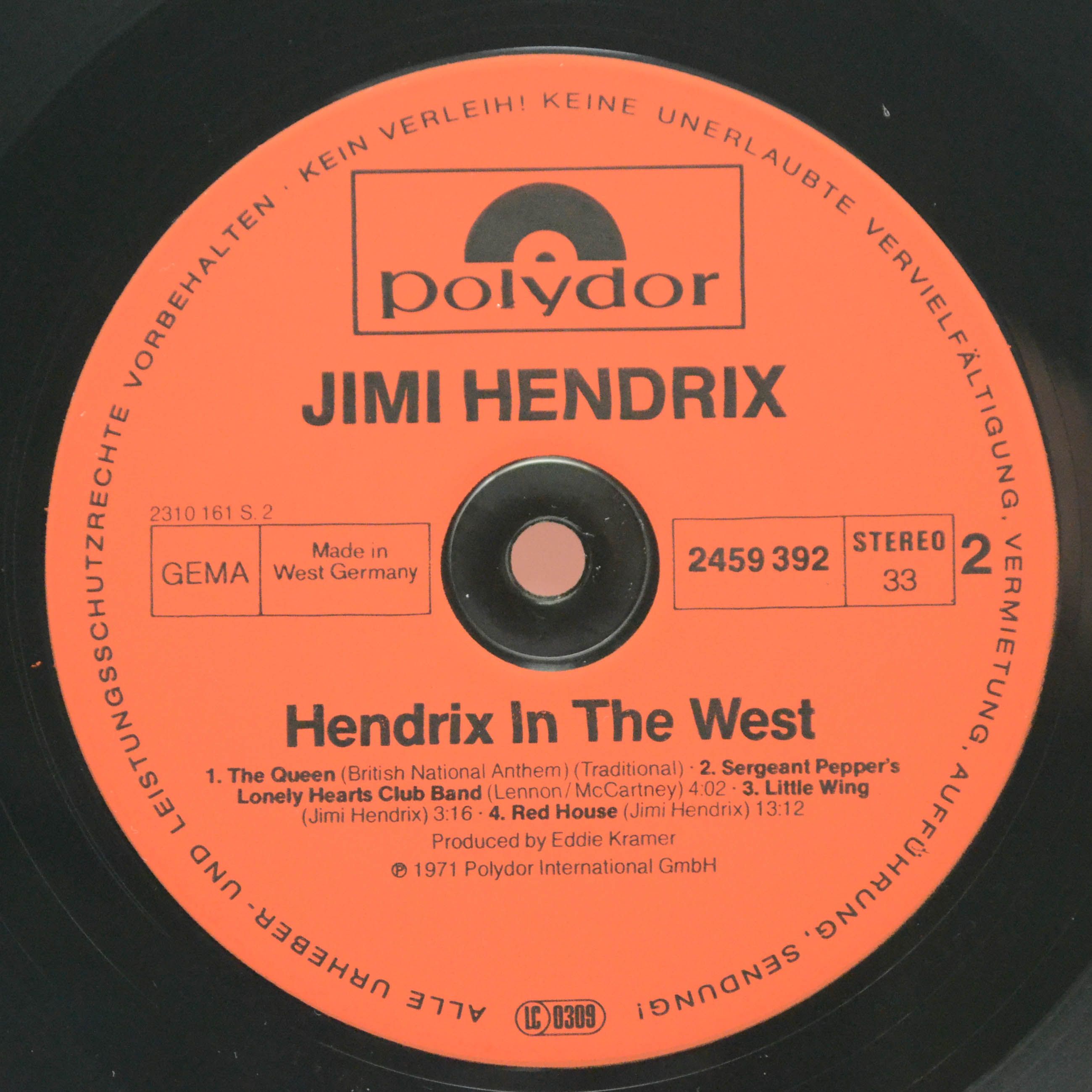 Jimi Hendrix — Hendrix In The West, 1980