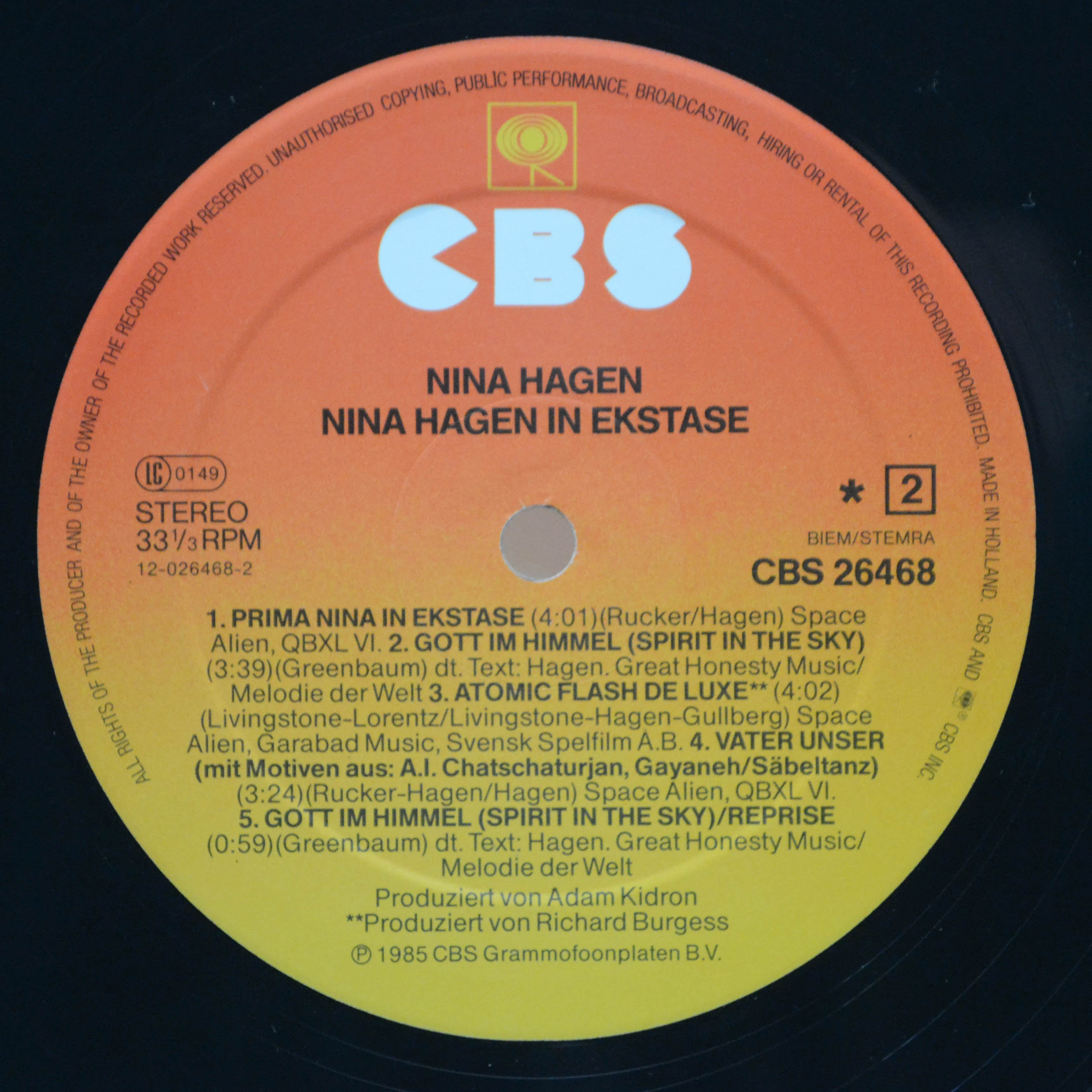 Nina Hagen — In Ekstase, 1985