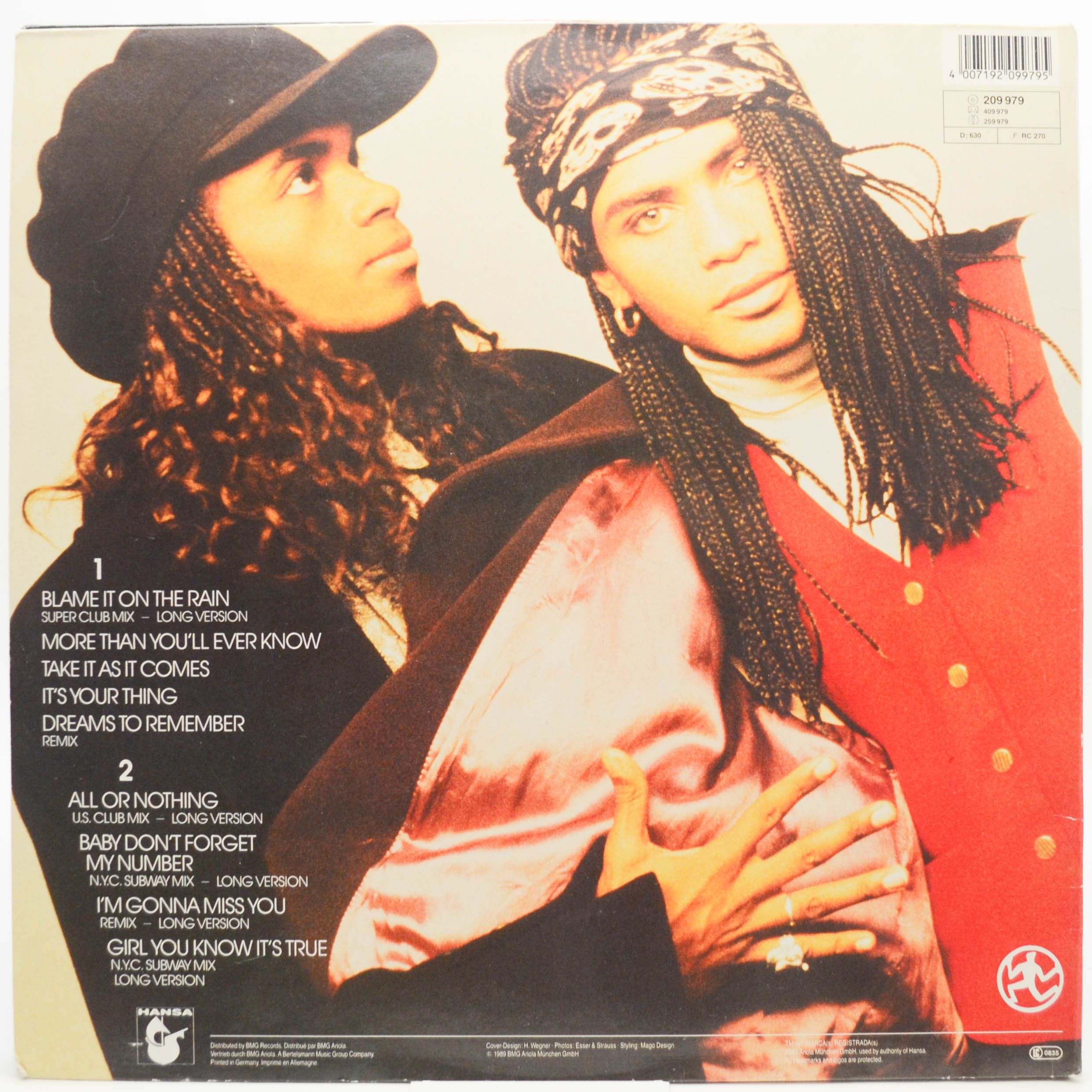 Milli Vanilli — All Or Nothing - The U.S.-Remix Album, 1989