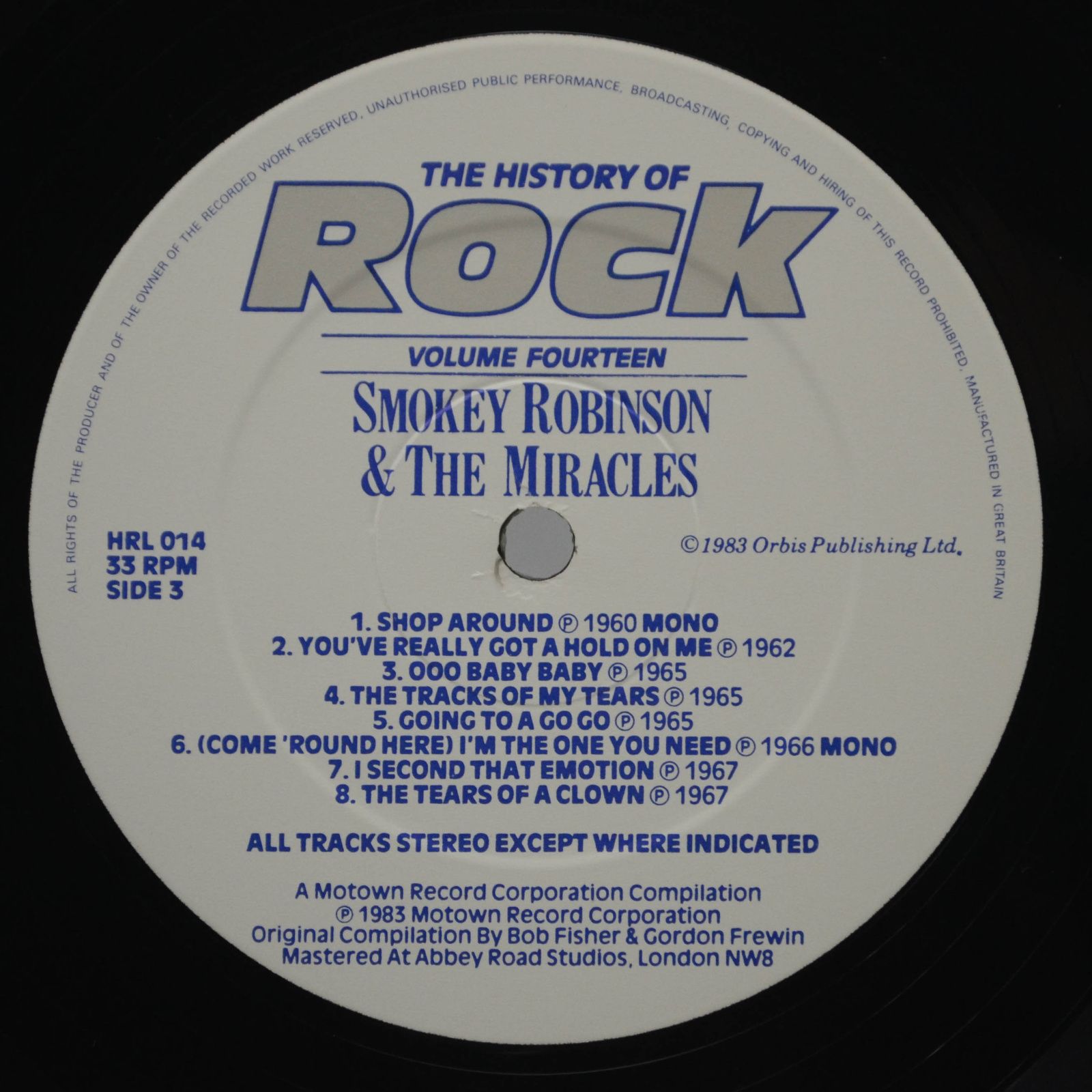 Four Tops / Diana Ross & The Supremes / Smokey Robinson & The Miracles / Stevie Wonder — The History Of Rock (Volume Fourteen) (2LP, UK), 1983