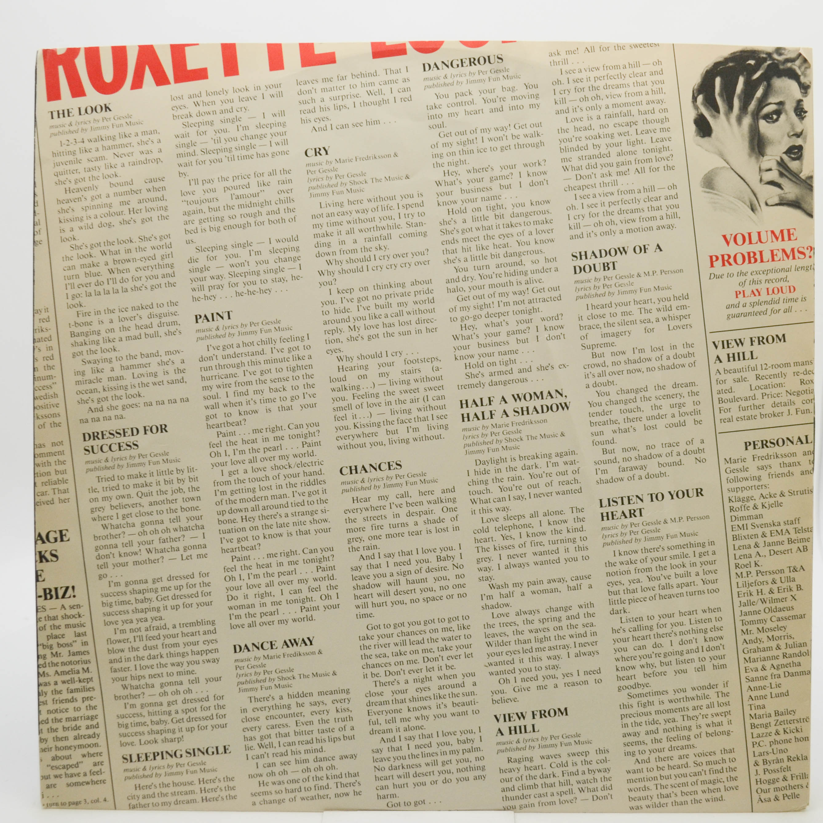 Roxette — Look Sharp! (1-st, Sweden), 1988