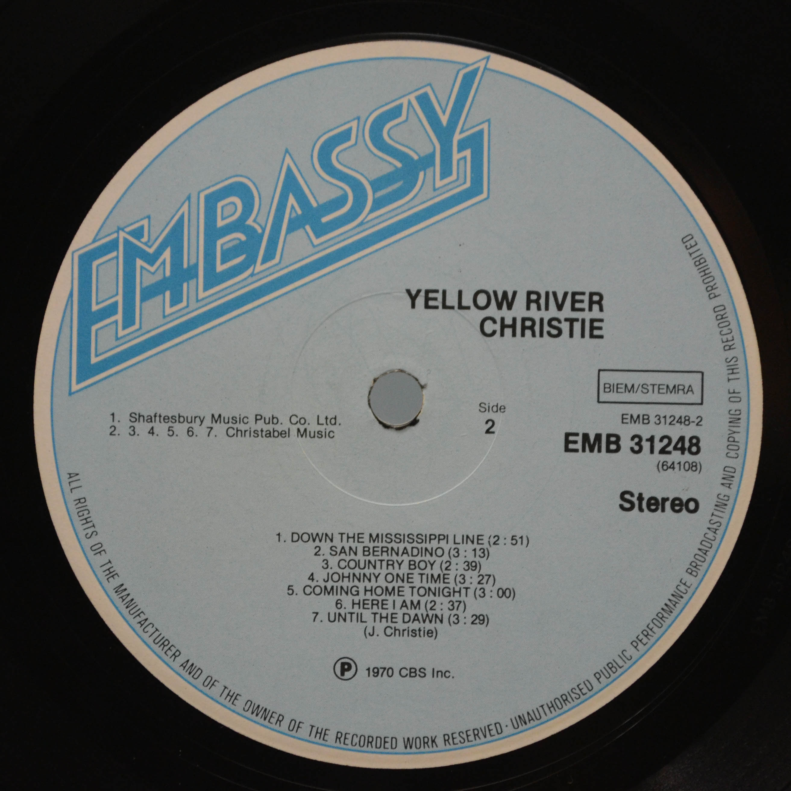 Christie — Yellow River, 1970