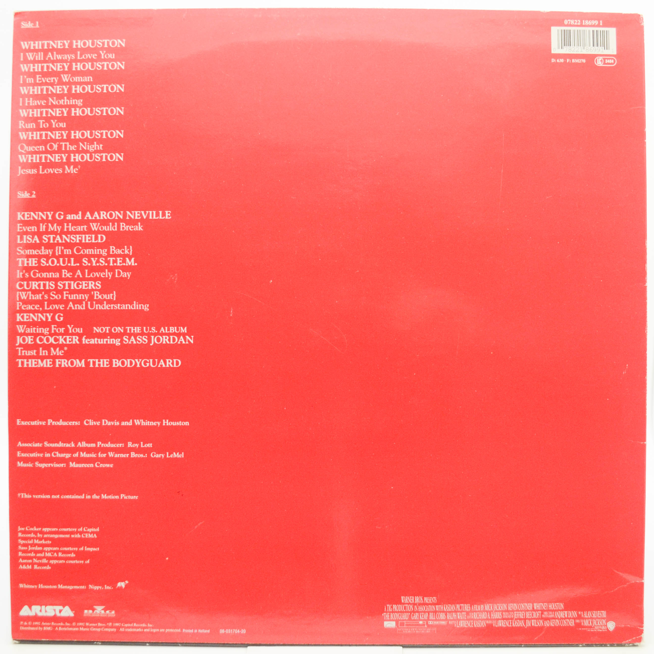 Various — The Bodyguard (Original Soundtrack Album), 1992