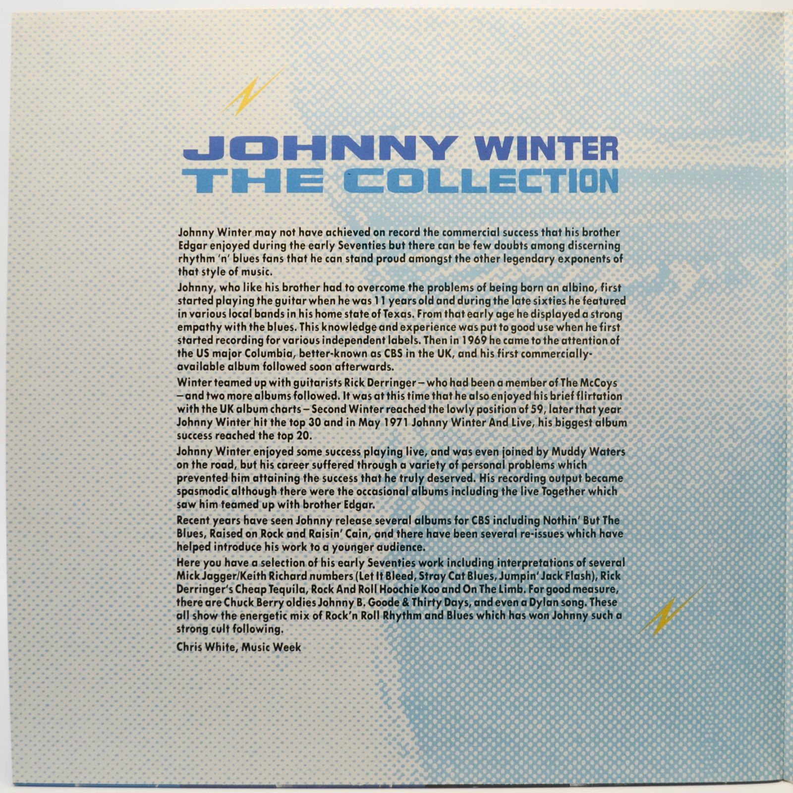 Johnny Winter — The Collection (2LP, UK), 1987