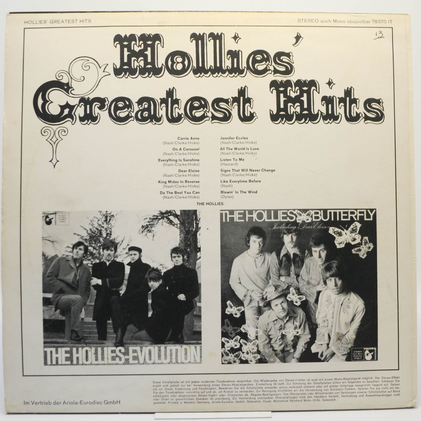 Hollies — Hollies' Greatest Hits, 1968