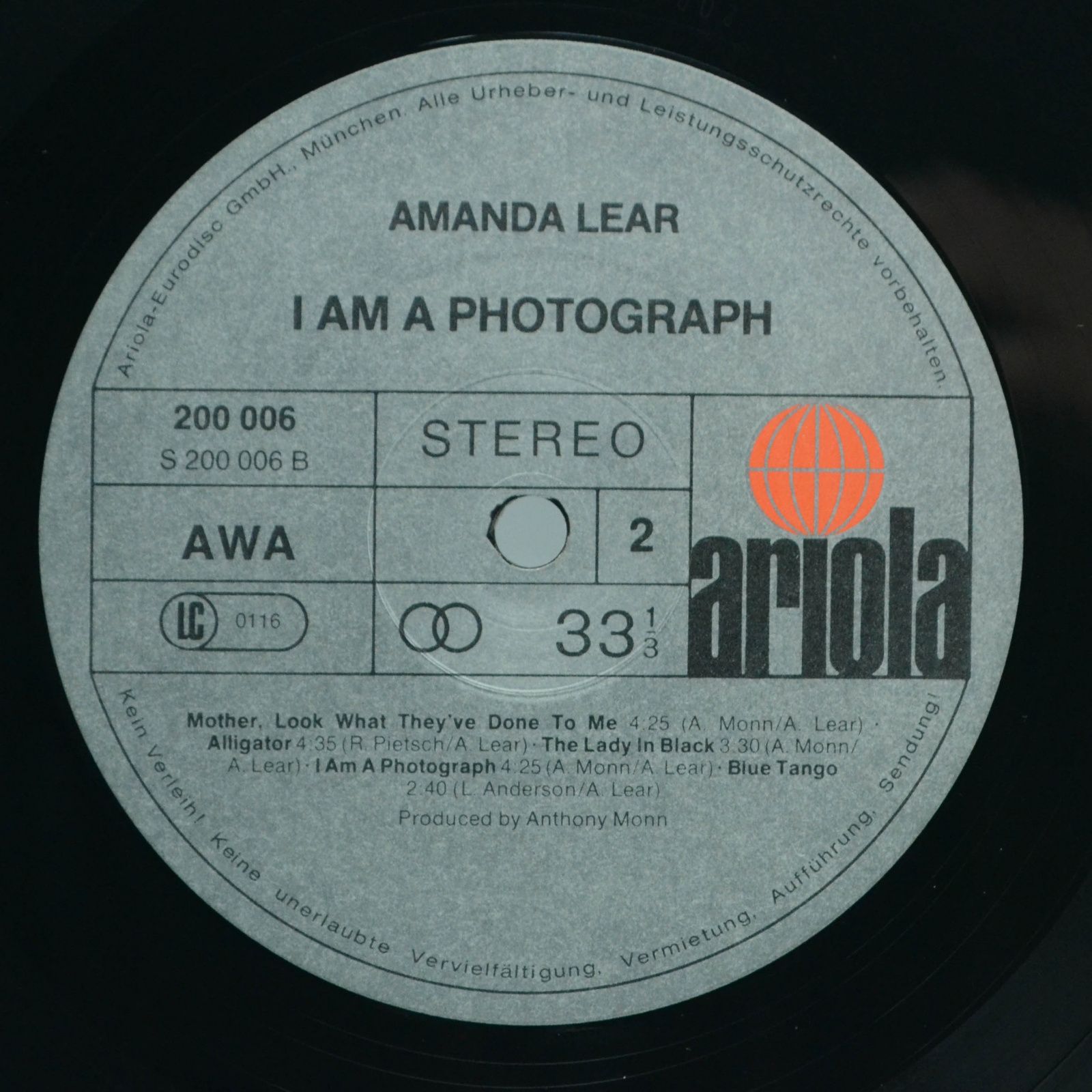Amanda Lear — I Am A Photograph, 1978