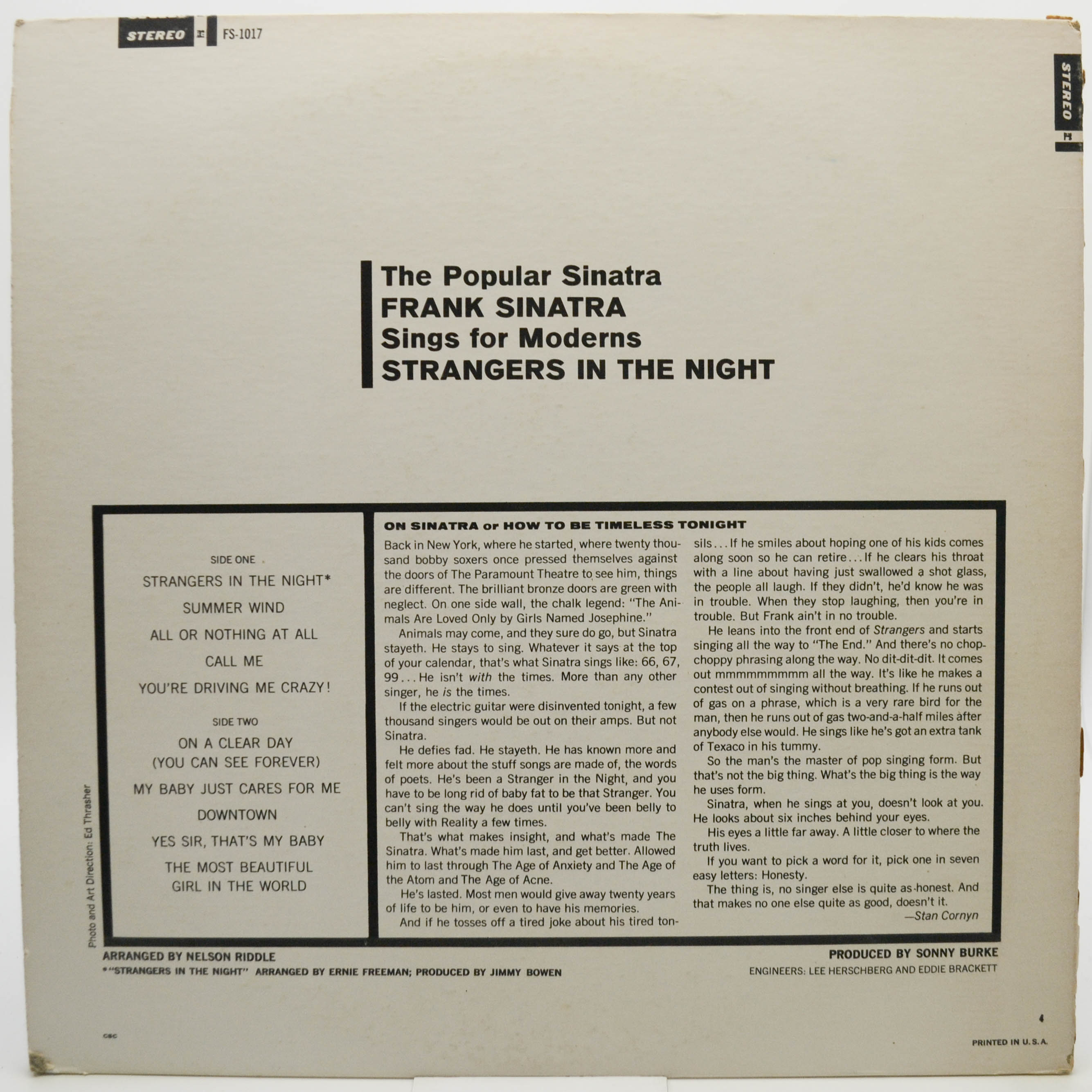 Frank Sinatra — Stranger's In The Night (1-st, USA), 1966