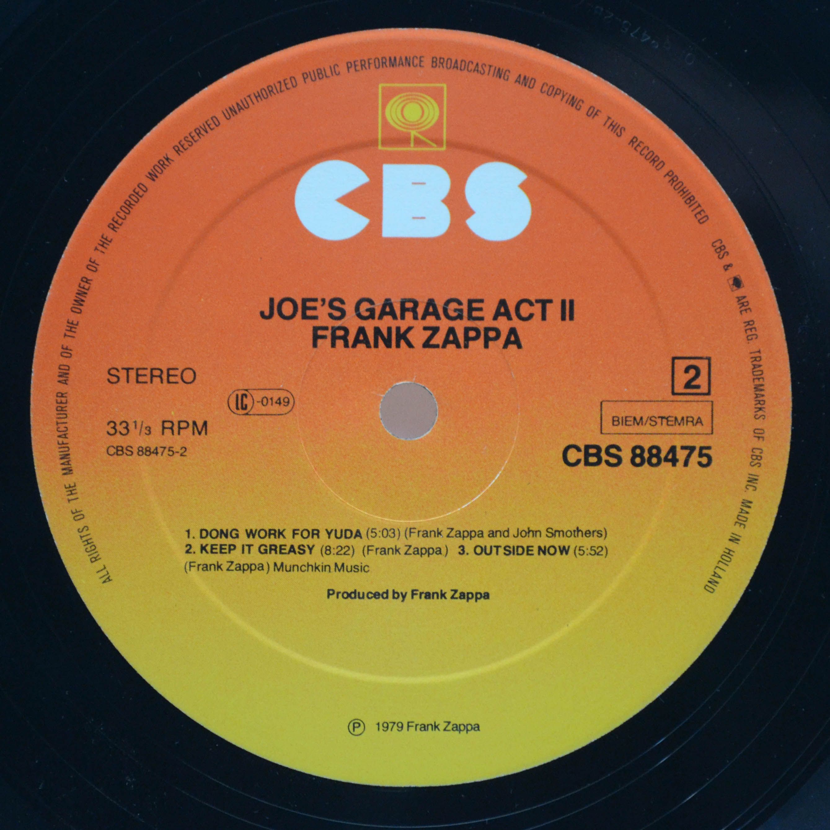 Frank Zappa — Joe's Garage Acts II & III (2LP), 1979