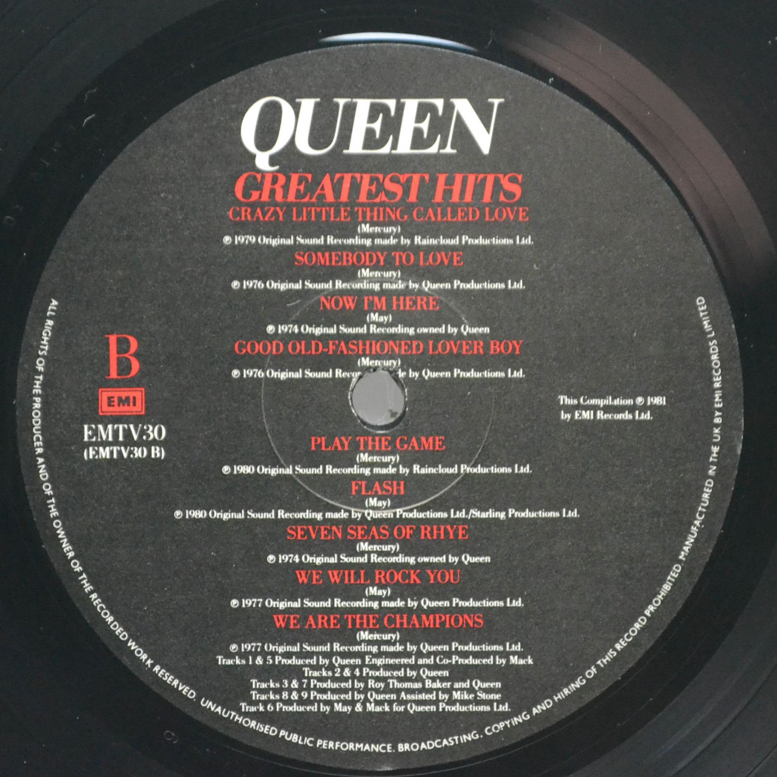 Queen — Greatest Hits (1-st, UK), 1981