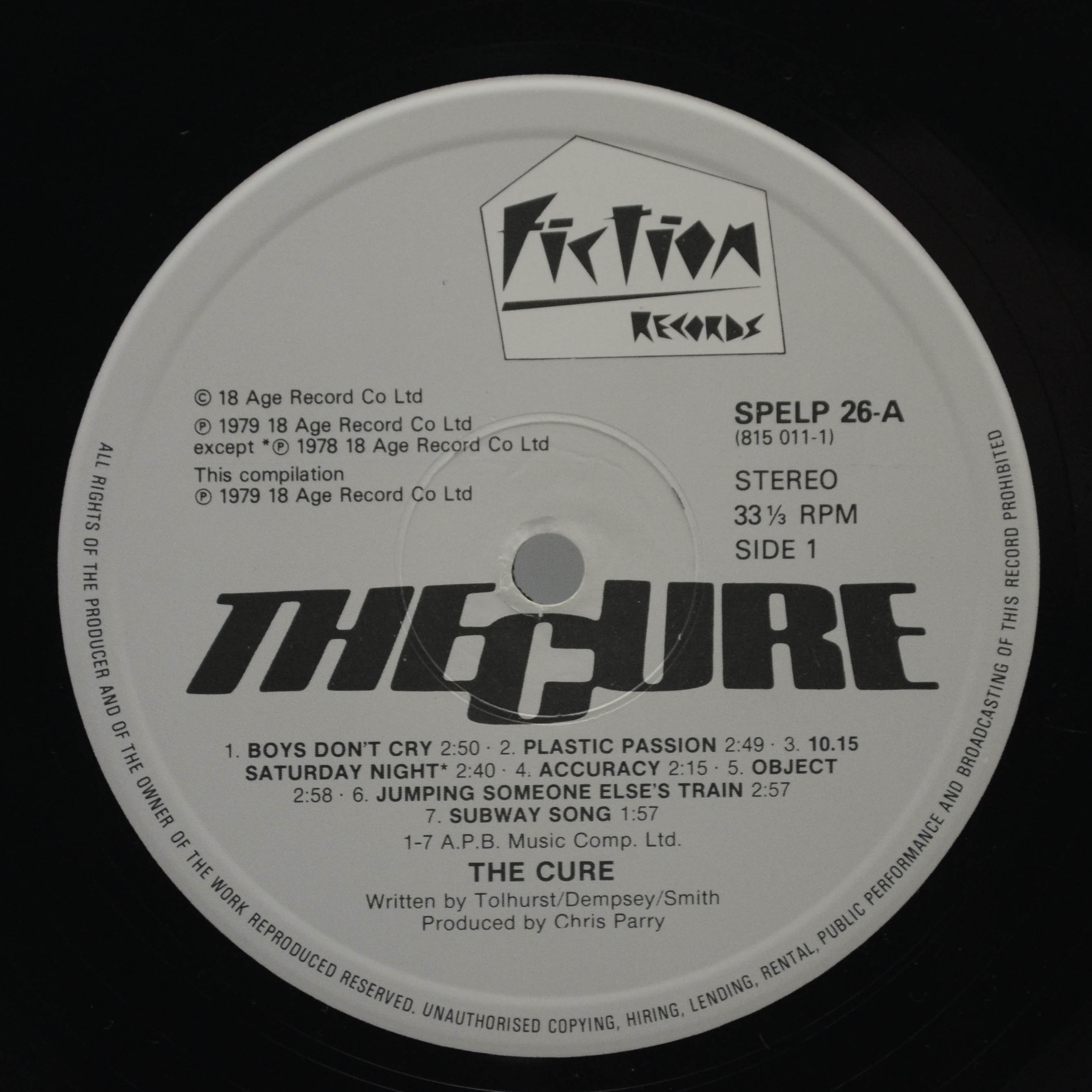 Cure — Boys Don't Cry (UK), 1980